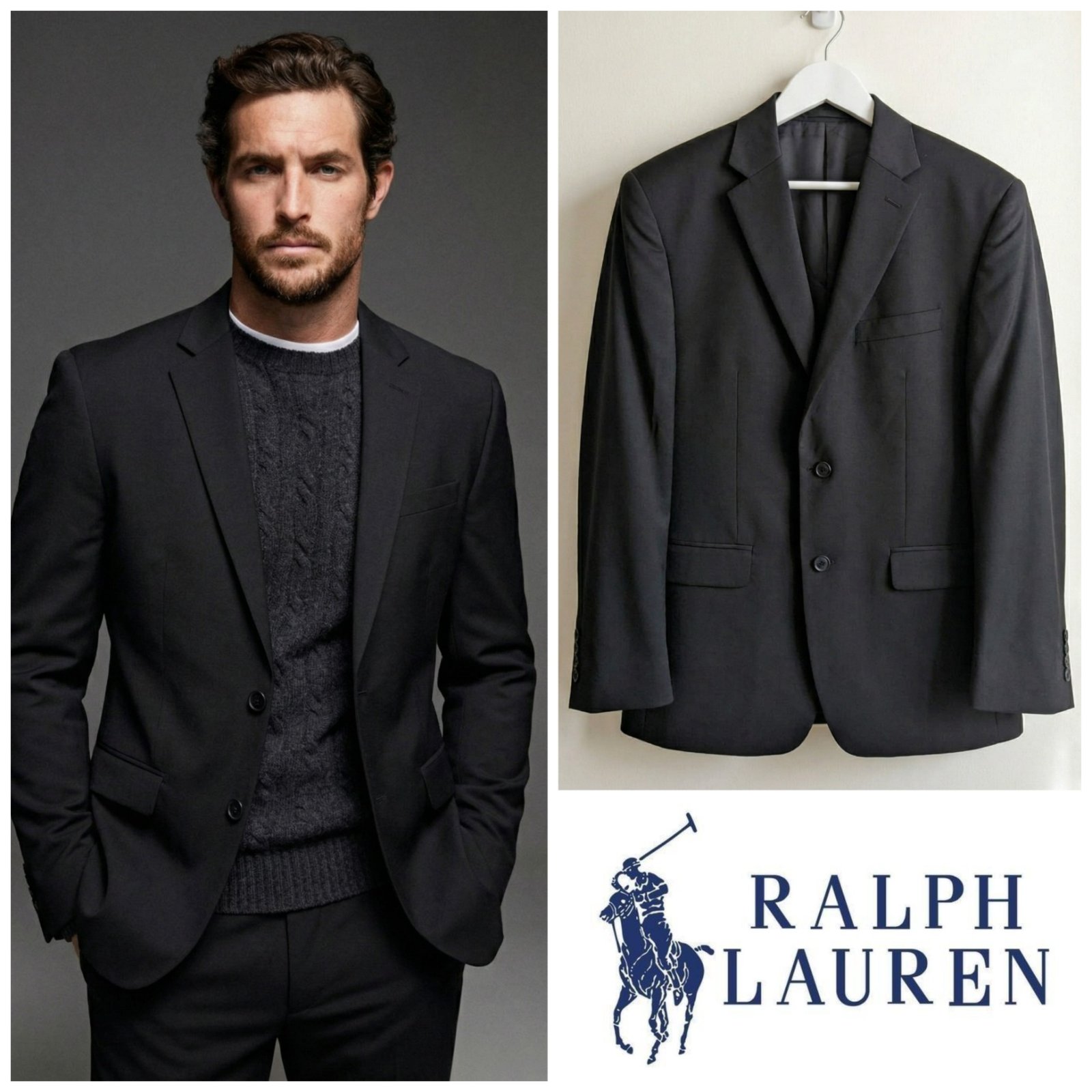 Blazer noir RALPH LAUREN pour homme taille 54 (XL)