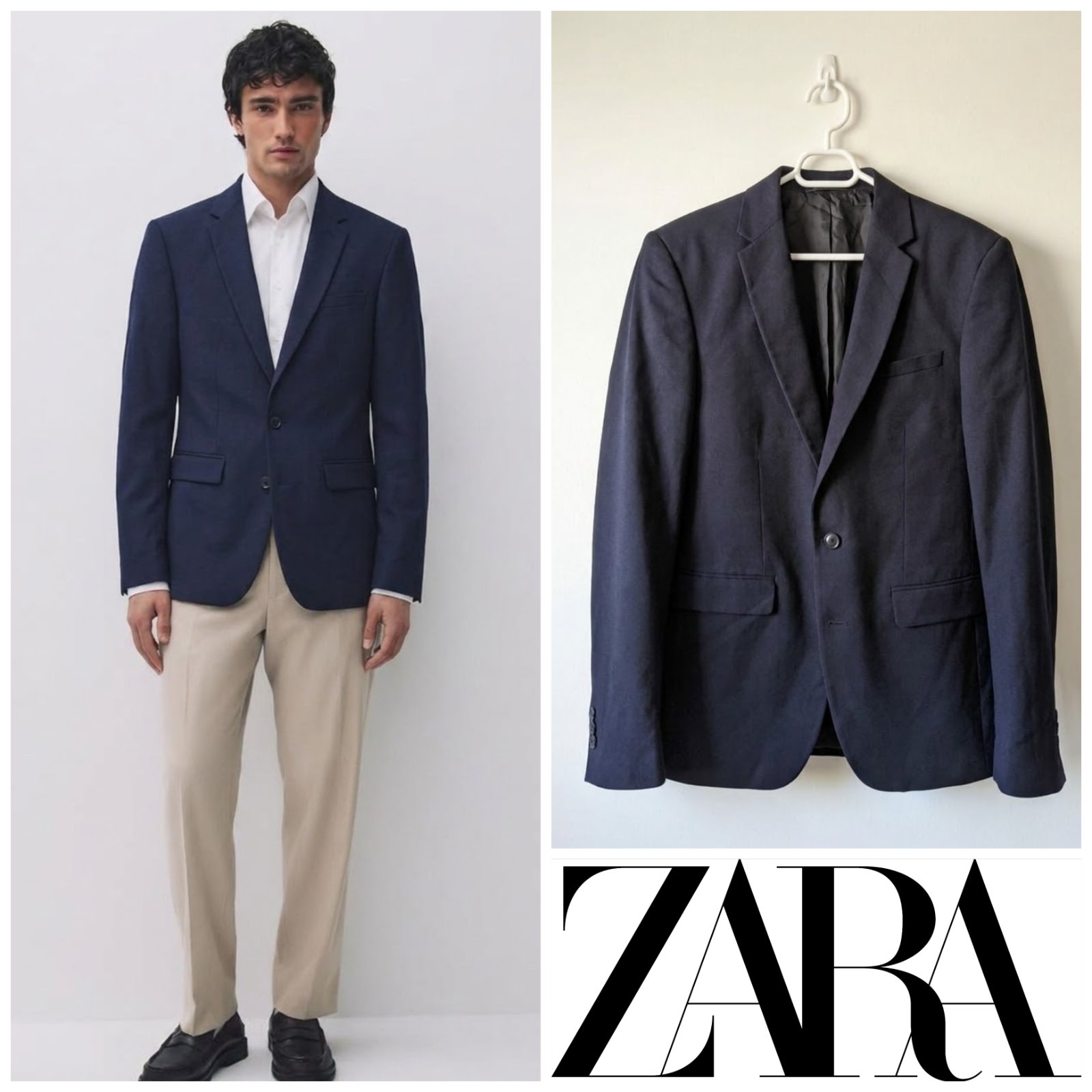 Blazer bleu marine ZARA pour homme taille S (36US 46FR)