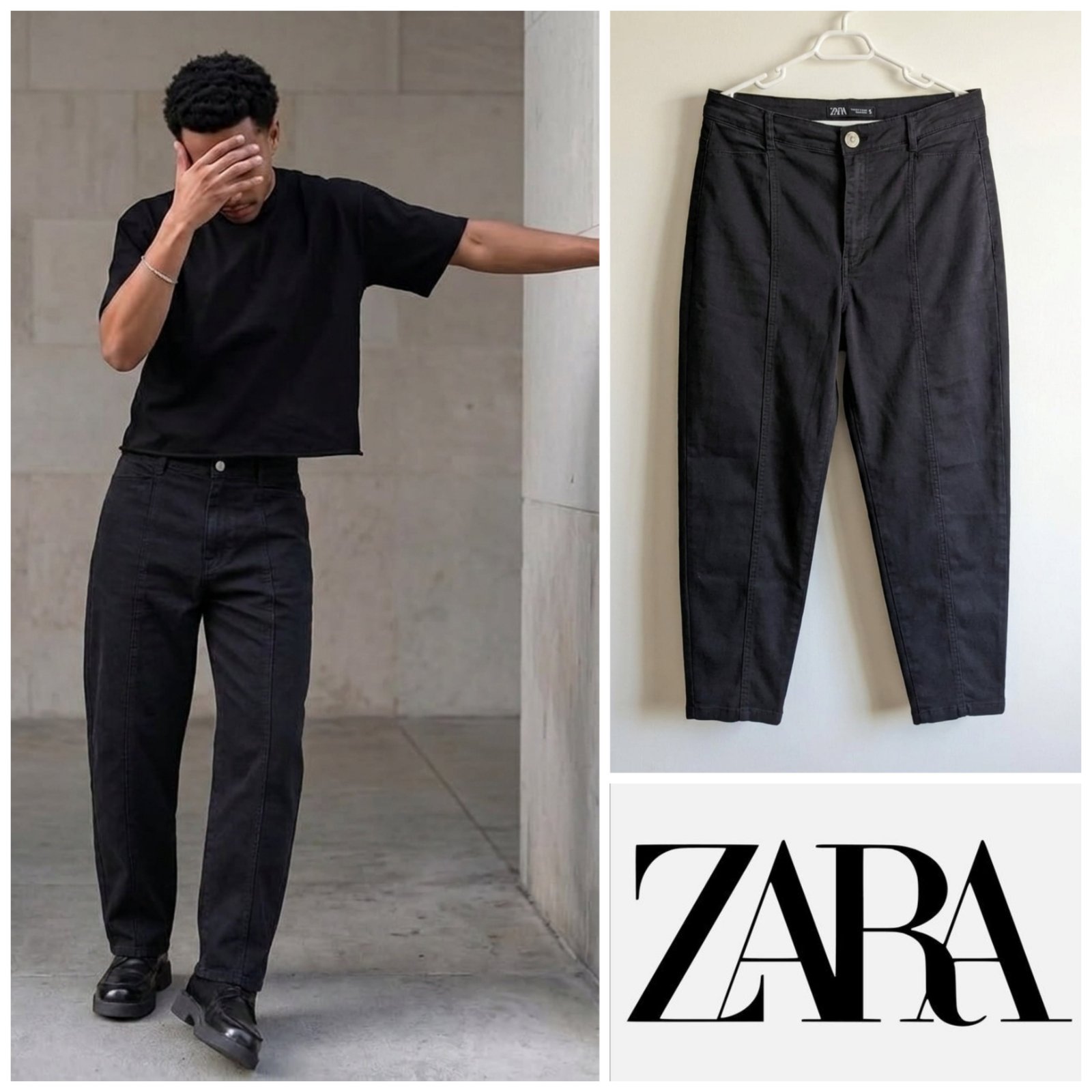 Baggy jeans ZARA noir taille L pour homme