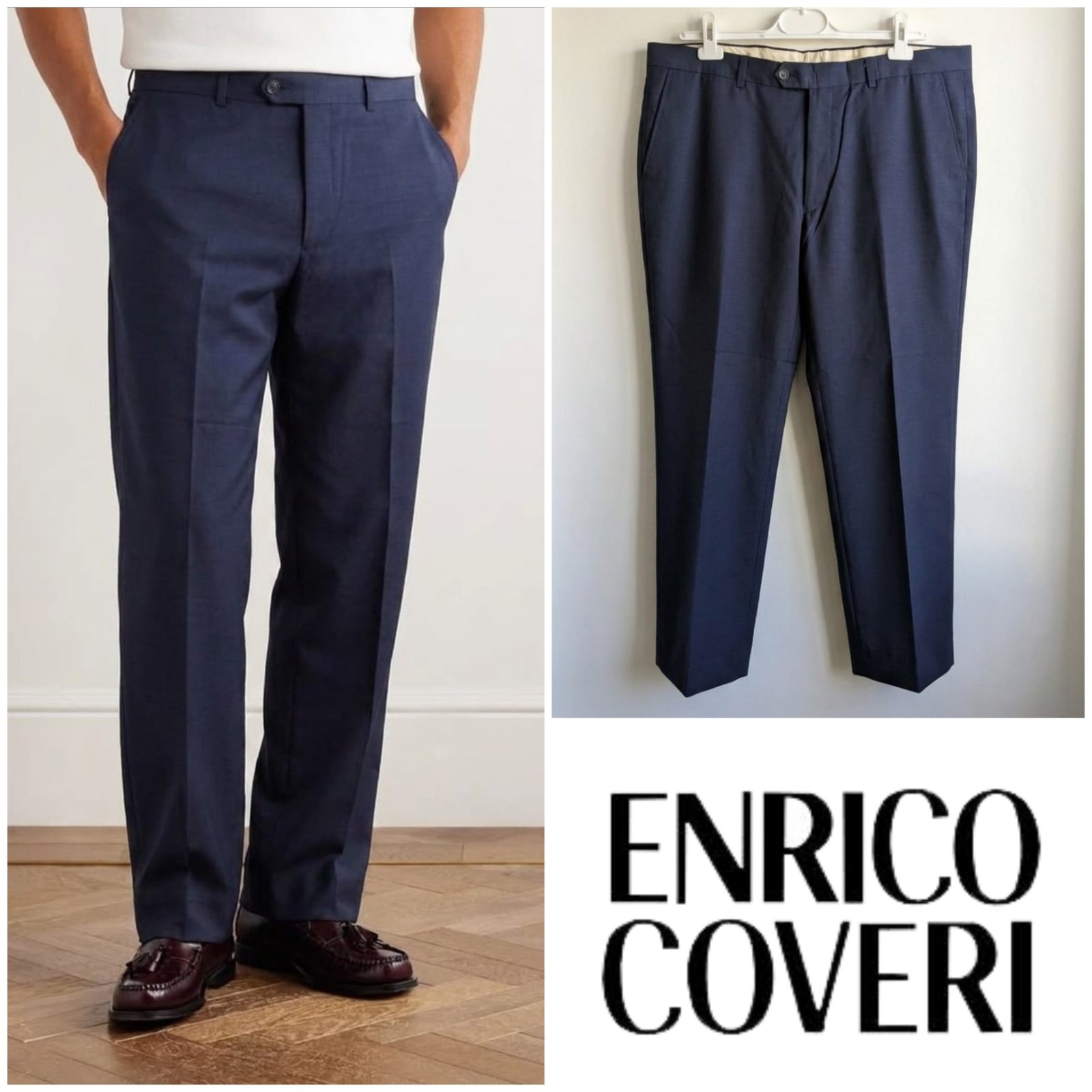Pantalon bleu marine ENRICO COVERI pour homme taille 54ita 50FR (ylabbes XL)