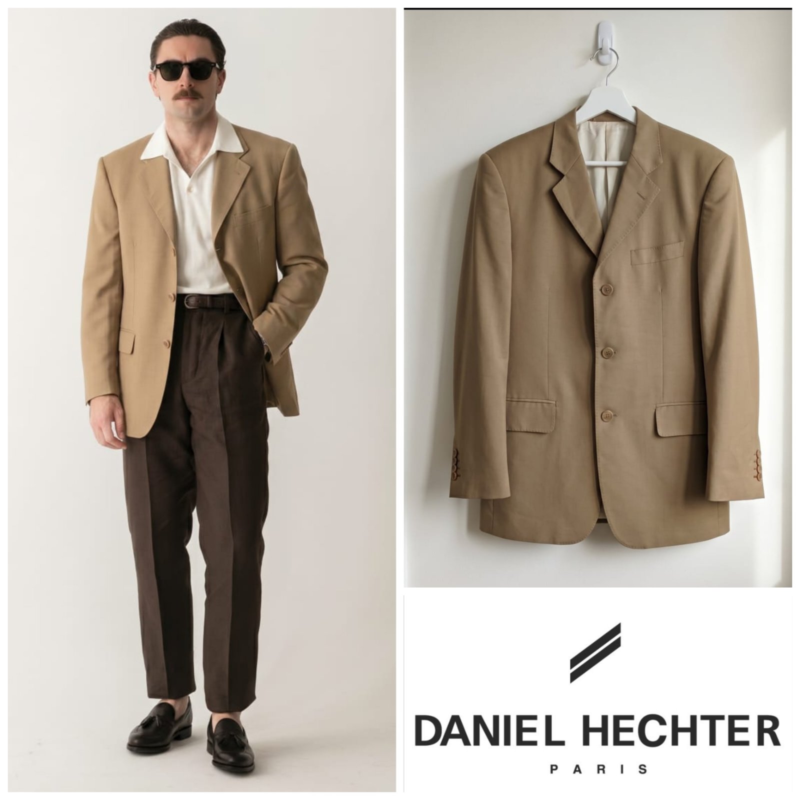 Blazer DANIEL HECHTER camel pour homme taille L (taille 50)