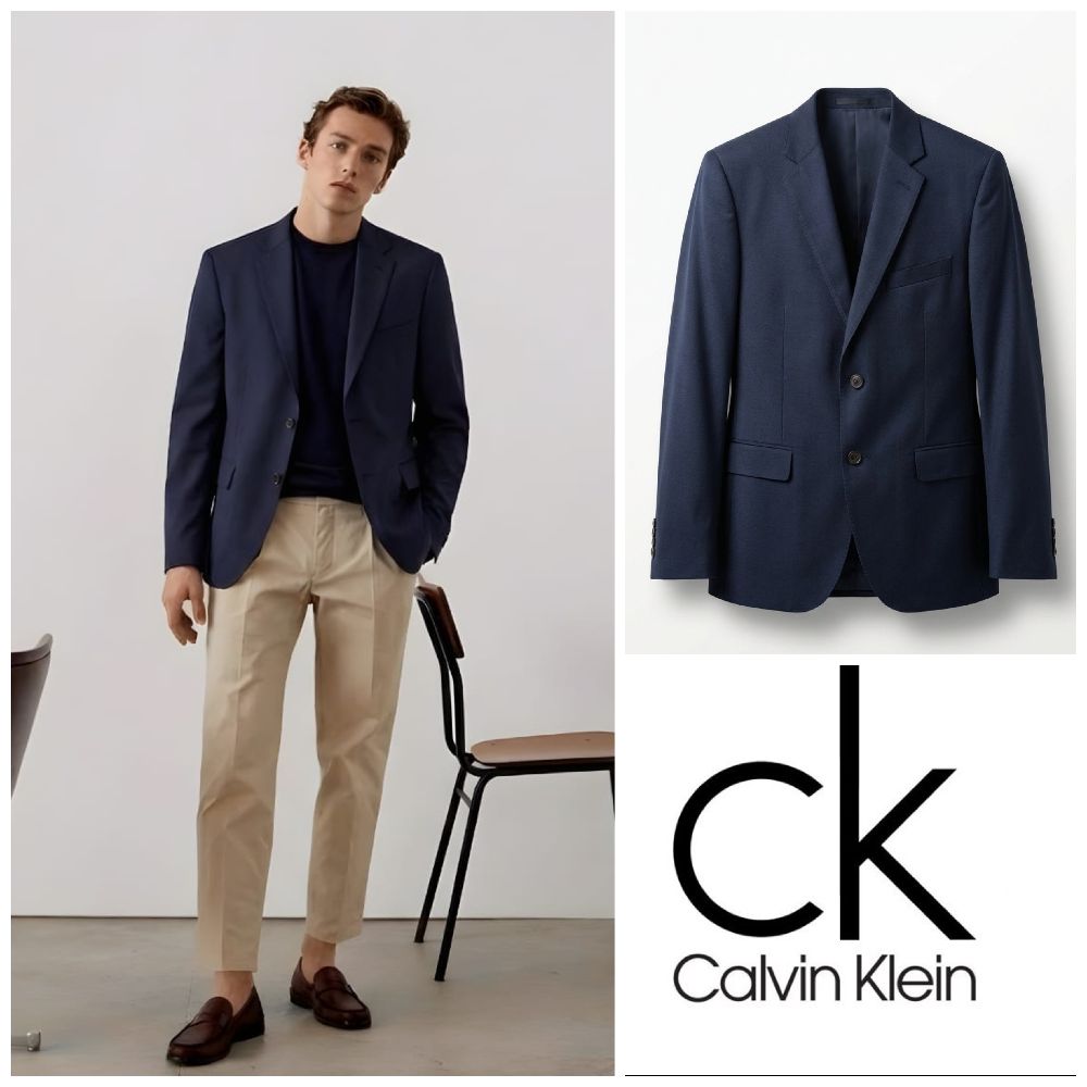 Blazer bleu CALVIN KLEIN coupe moderne pour homme taille 48