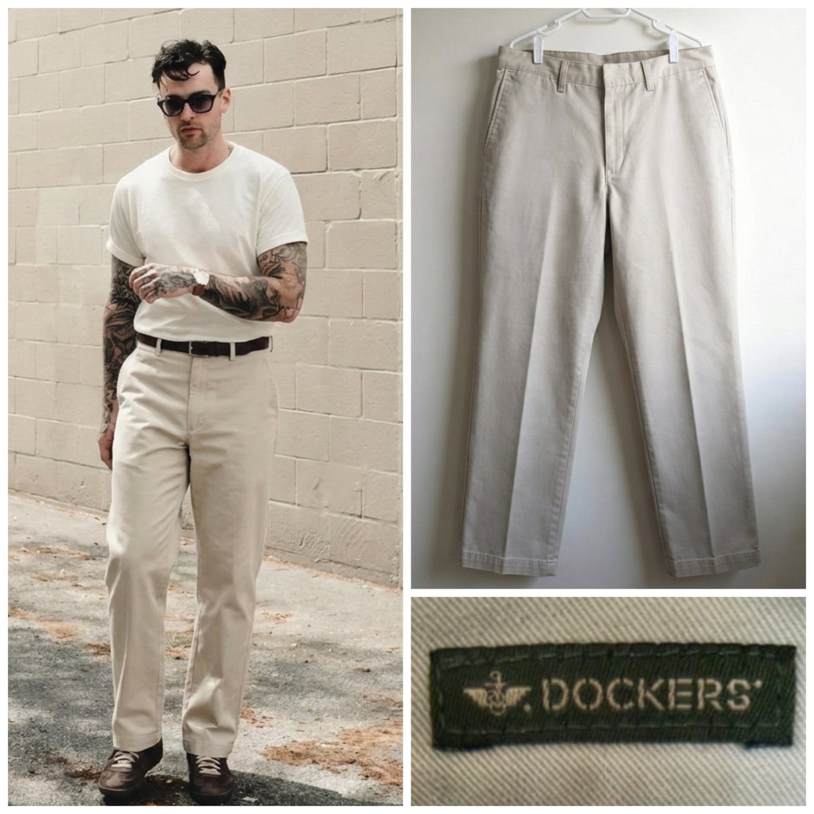 Pantalon DOCKERS blanc (ivory) pour homme taille M 34us 44FR