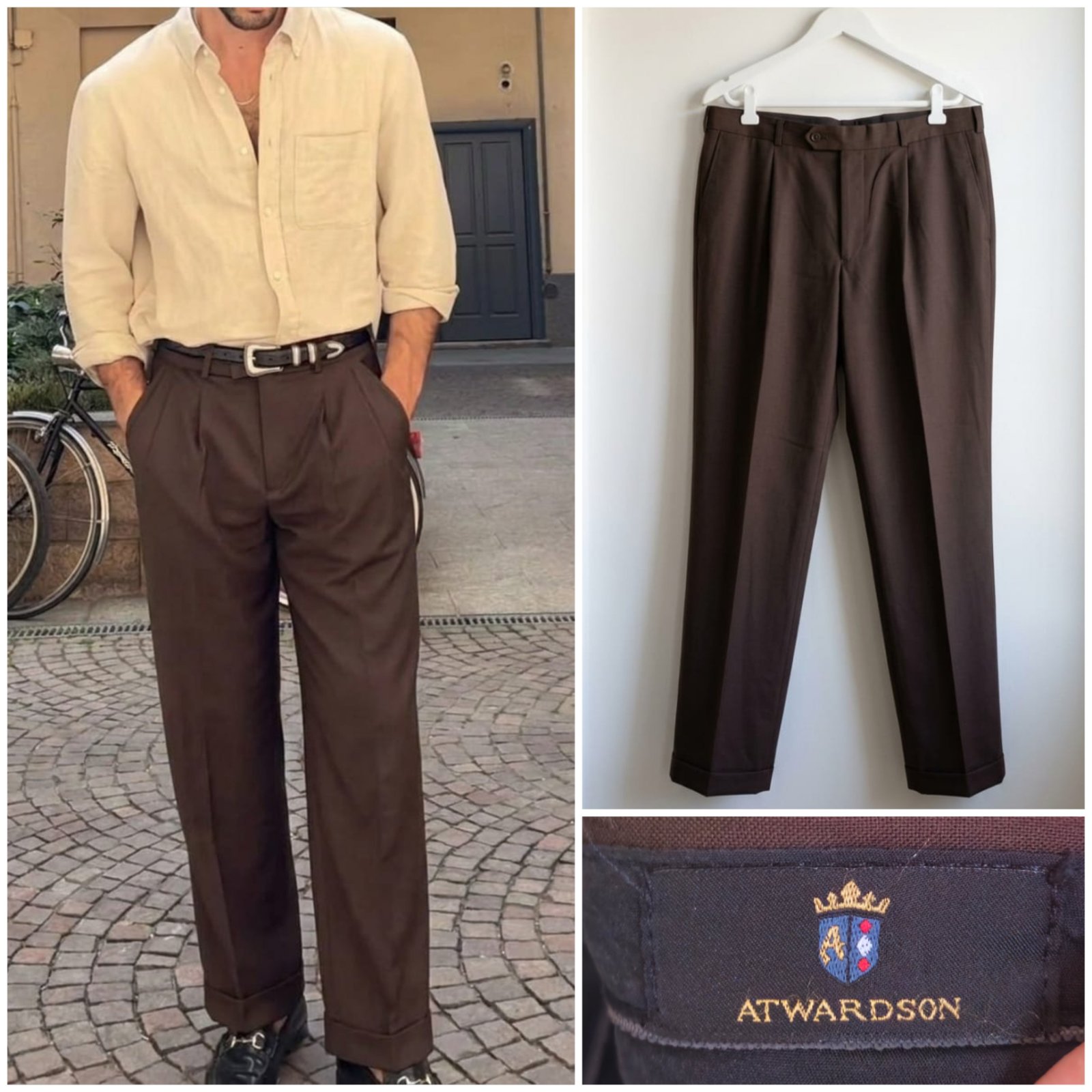 Pantalon marron ATWARDSON pour homme taille L