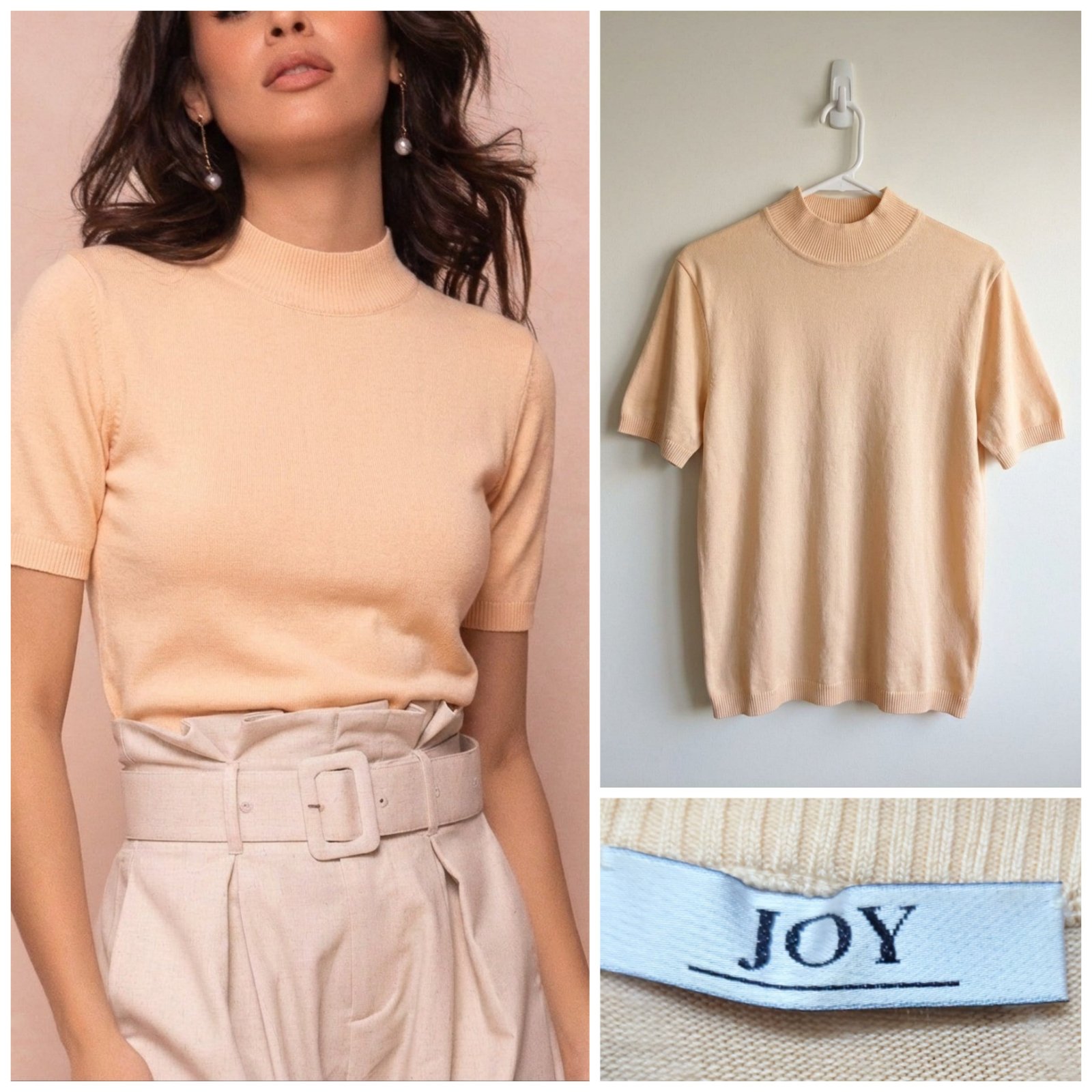 Pull en soie couleur peche pour femme taille 40