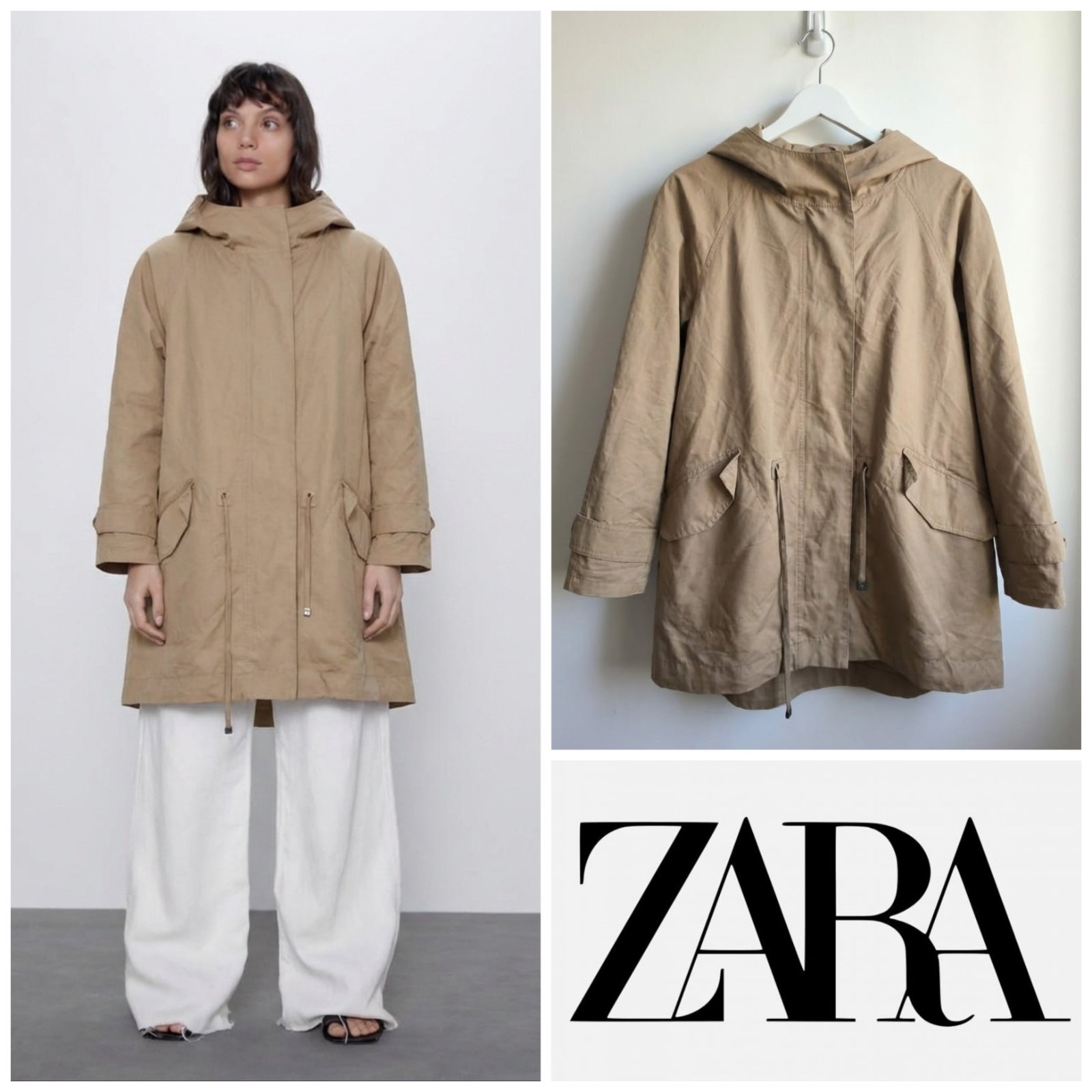 Manteau Parka ZARA beige pour femme taille M