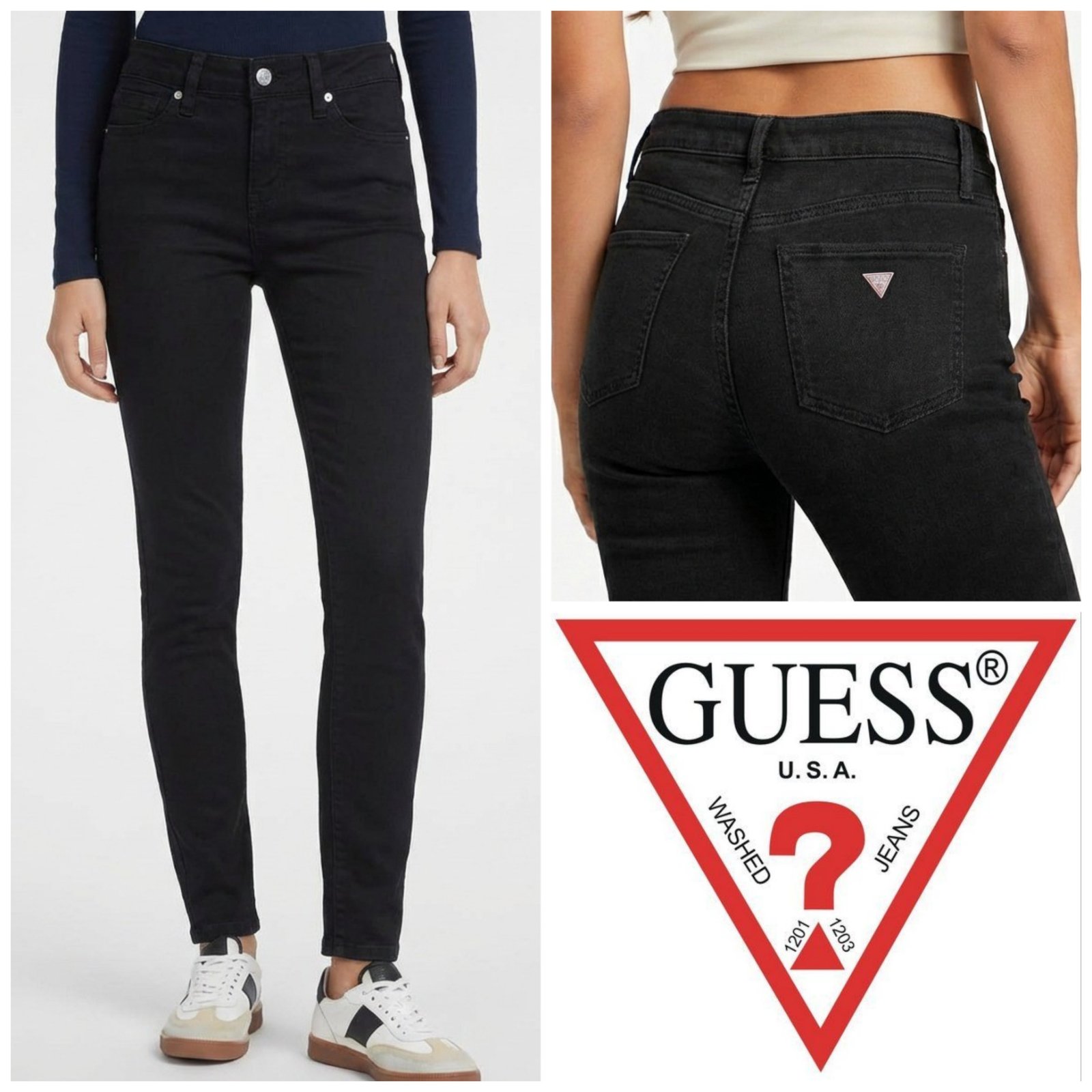 Jeans noir GUESS pour femme taille 34