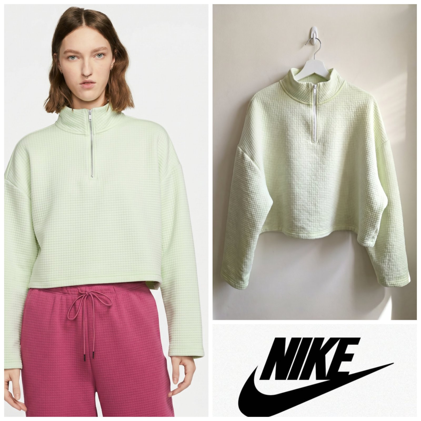 Sweat-shirt court à quart de zip Nike Sportswear Tech Fleece pour femme taille L