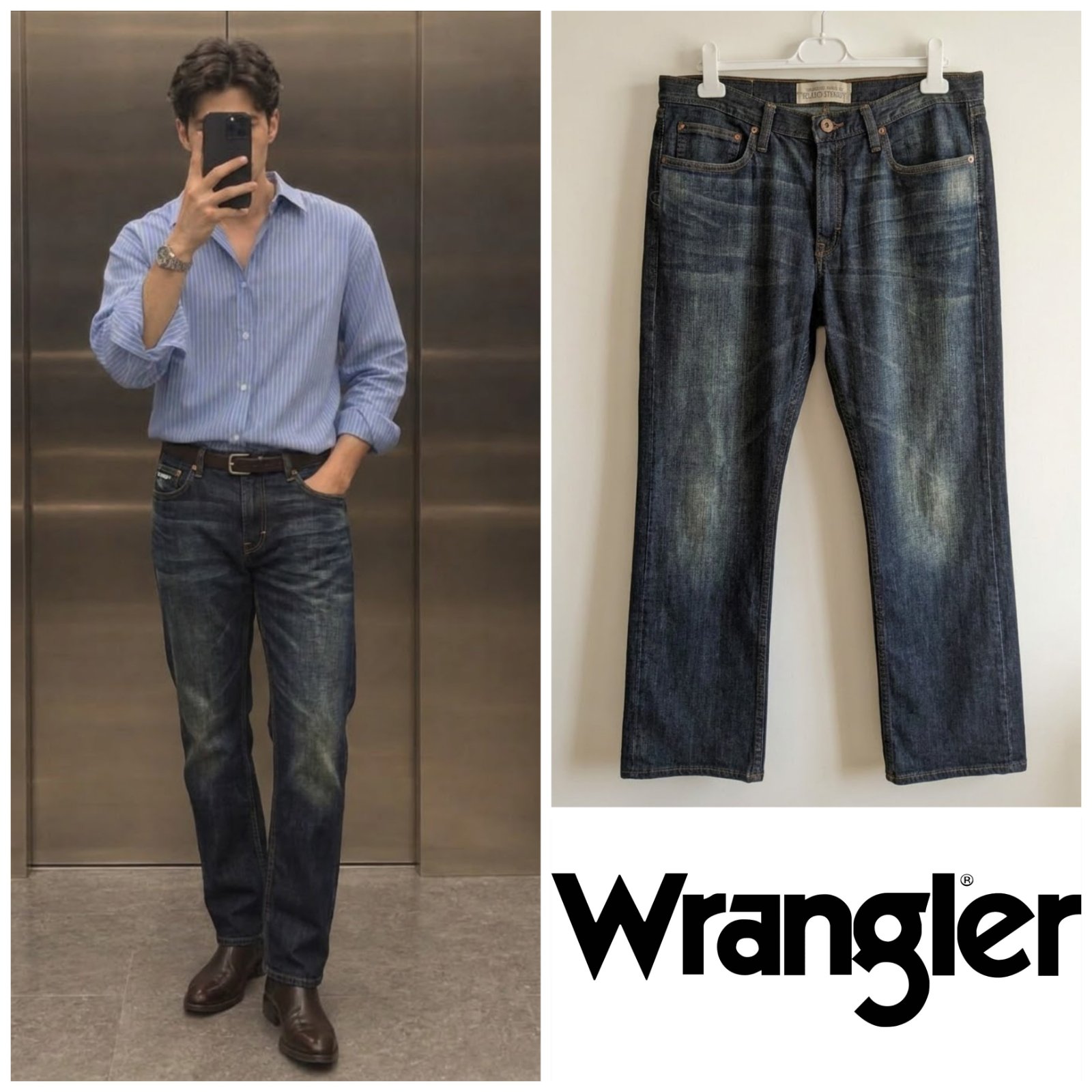 Jeans Wrangler coupe droite pour homme taille M/L (34US 44FR)