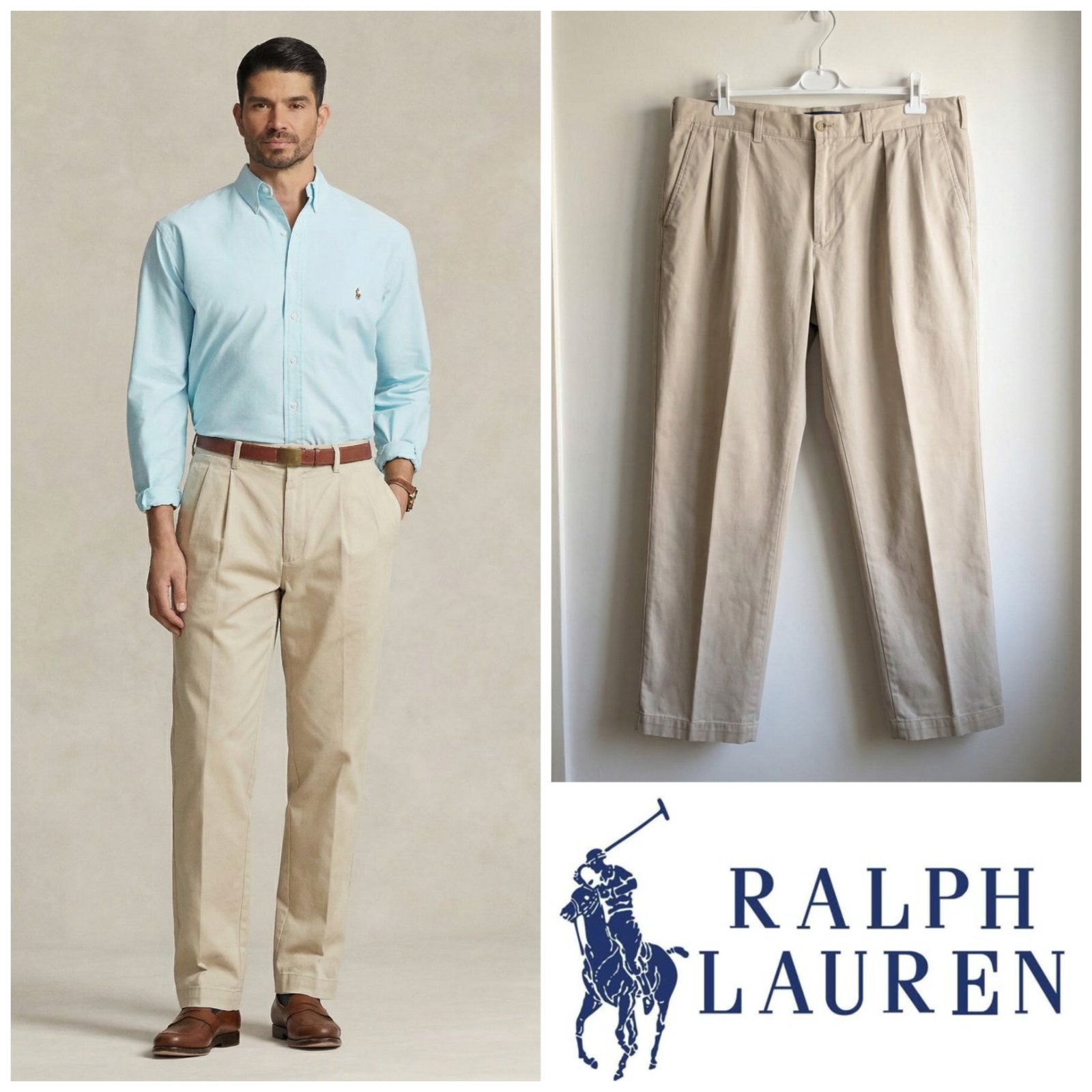 Pantalon beige RALPH LAUREN pour homme taille 54 (XXL)