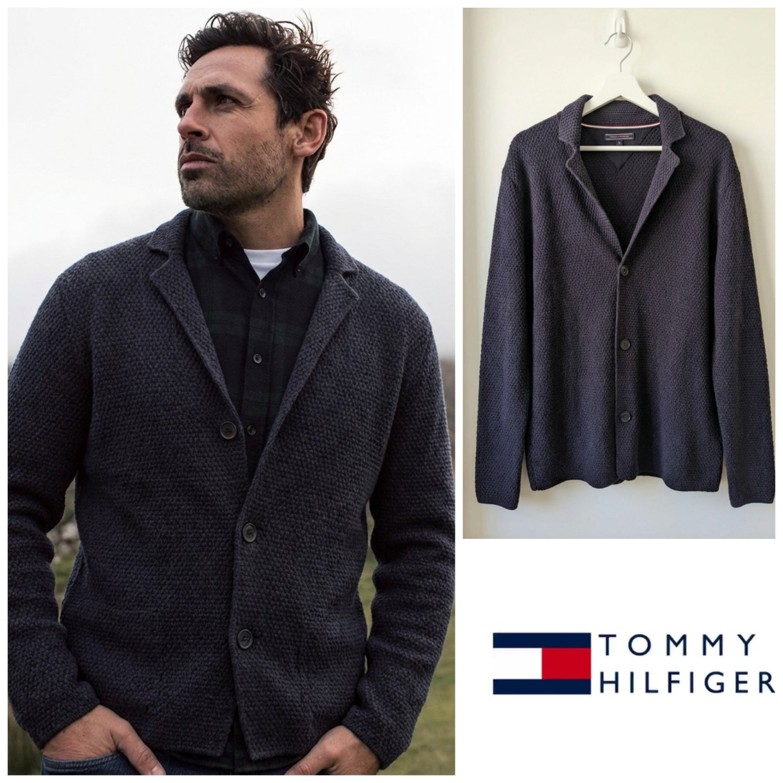Gilet TOMMY HILFIGER bleu marine pour homme taille XXL