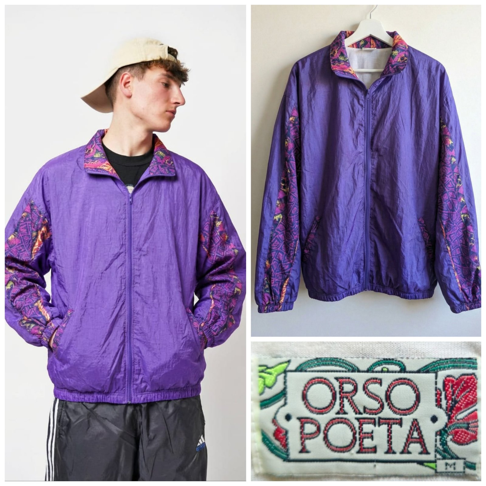 Veste vintage violet ORSO POETA taille M