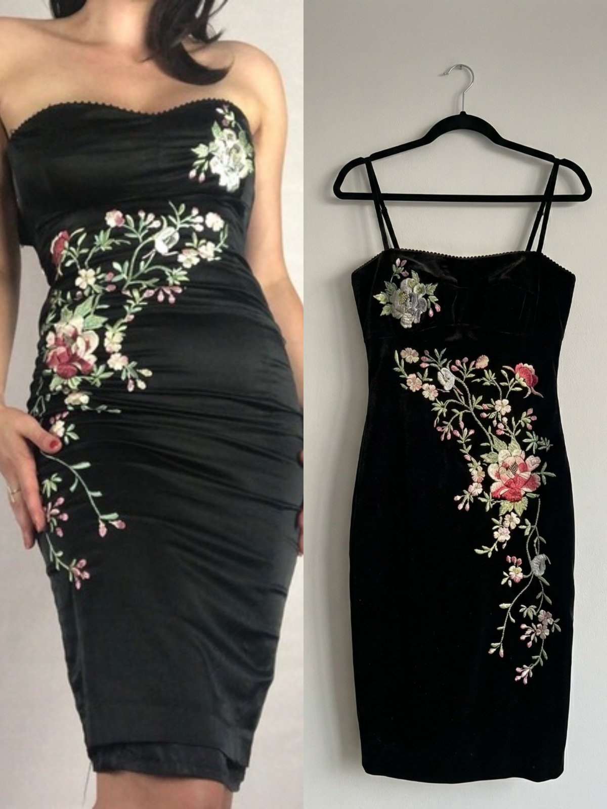 Robe noir satin taille L 