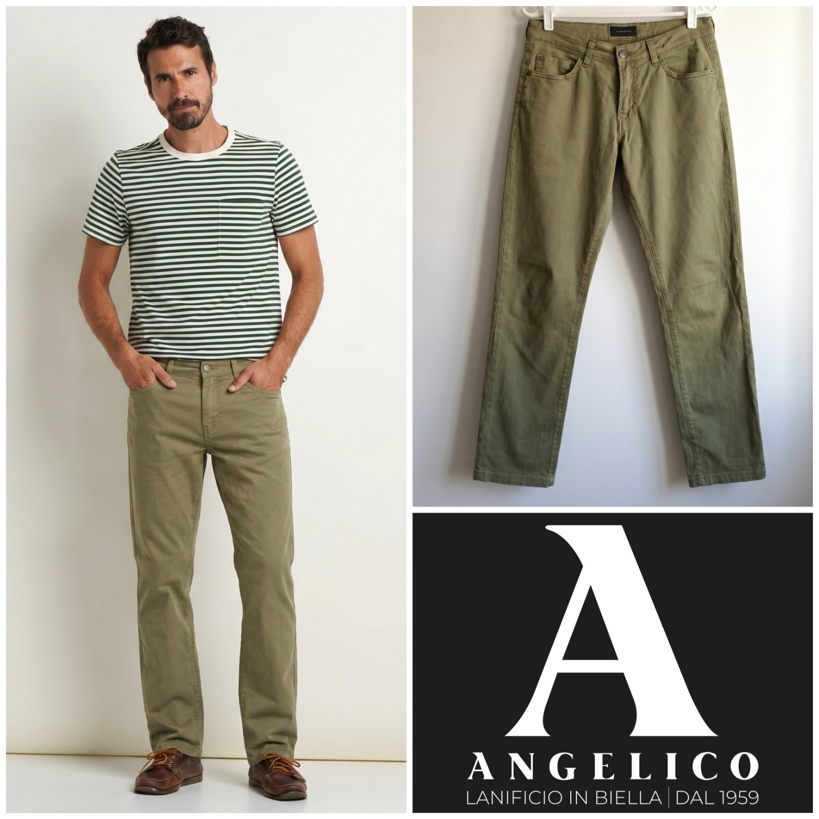 Jean vert ANGELICO pour homme taille 42EU 46ITA (taille S/M)