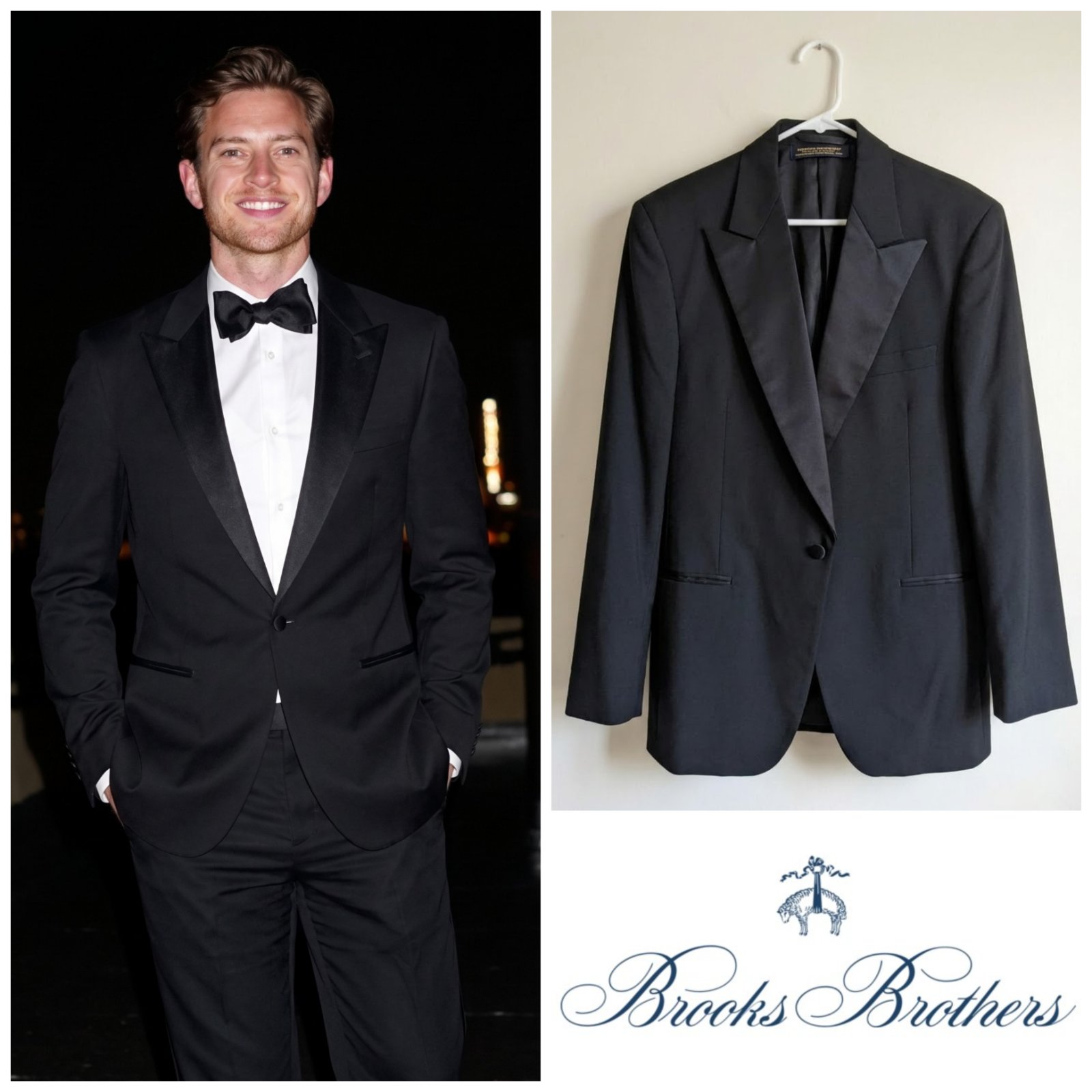 Blazer BROOKSBROTHERS (tuxedo ou smoking) noir pour homme taille L(50FR 40US)