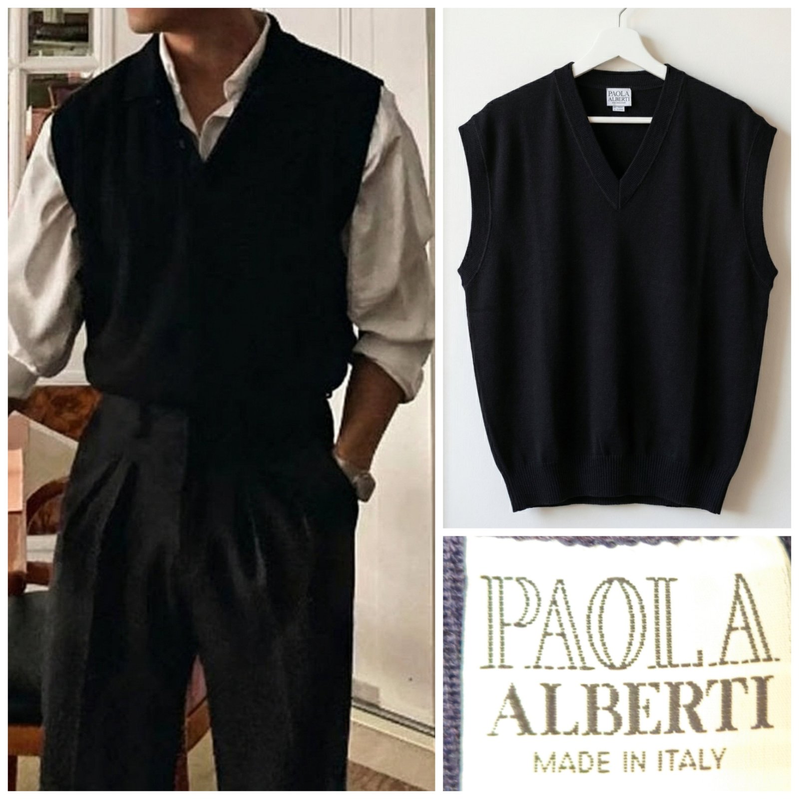 Gilet sans manches noir PAOLA ALBERTI pour homme taille M