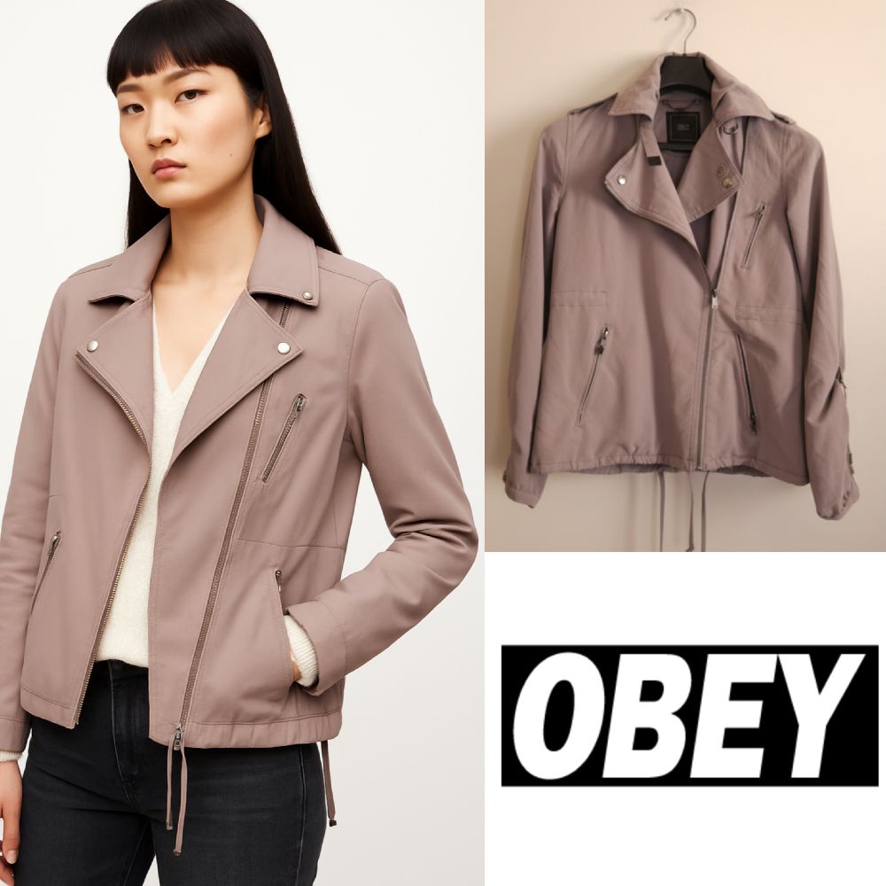 Veste Biker Gris Obey pour Femmes taille XS