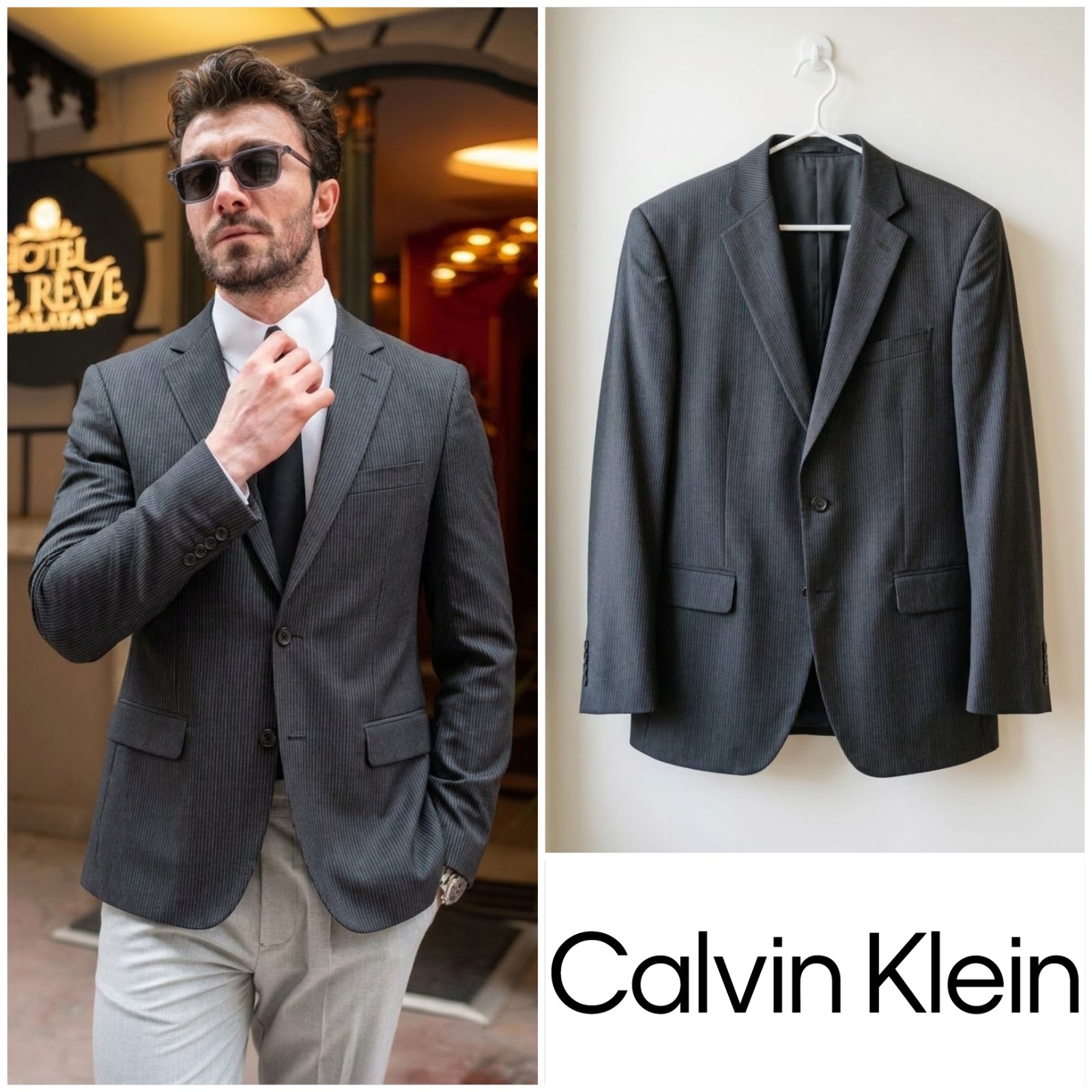 Blazer CALVIN KLEIN rayé pour homme taille XL(54FR 44US)