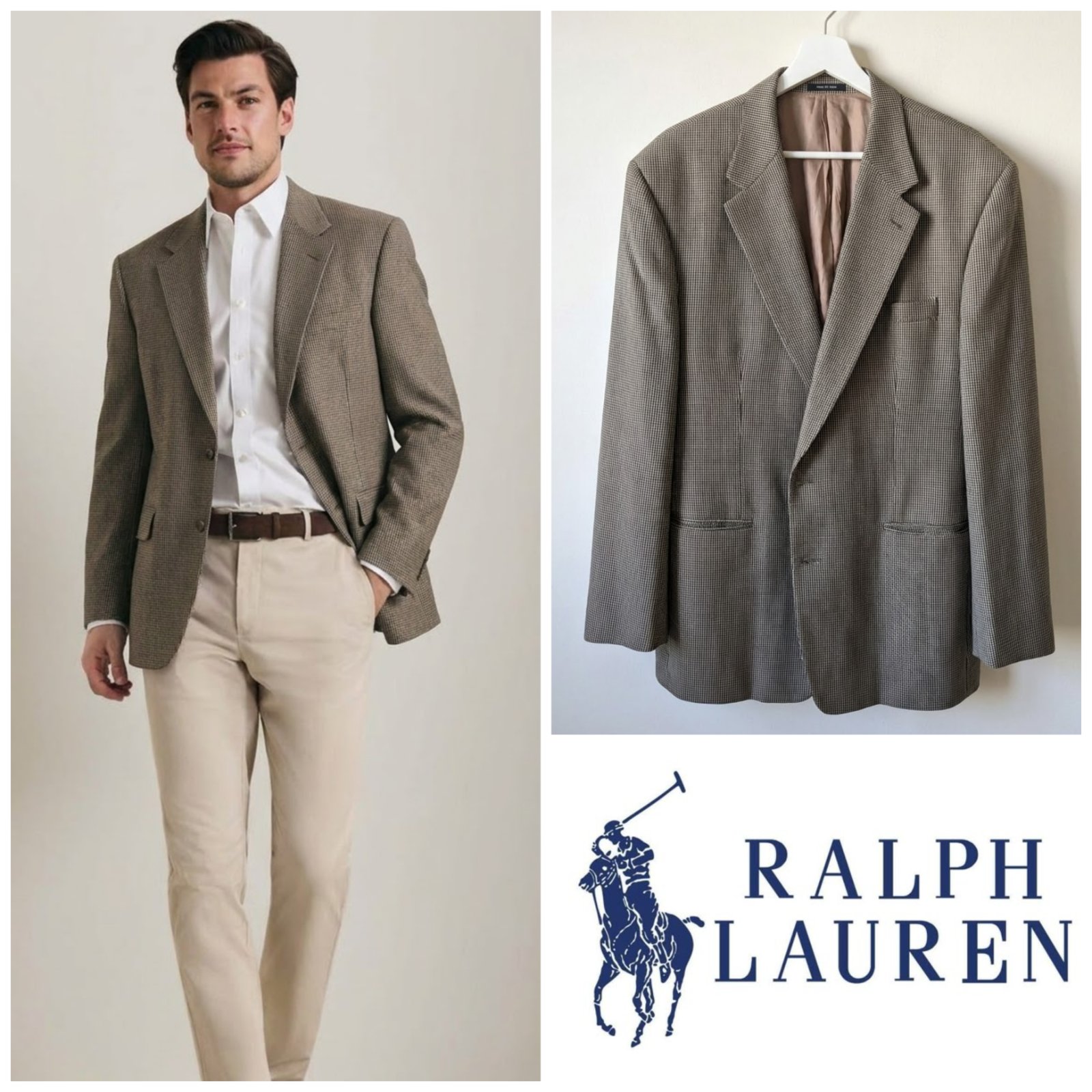 Blazer Ralph lauren gris carreaux pour homme XXL (56FR)
