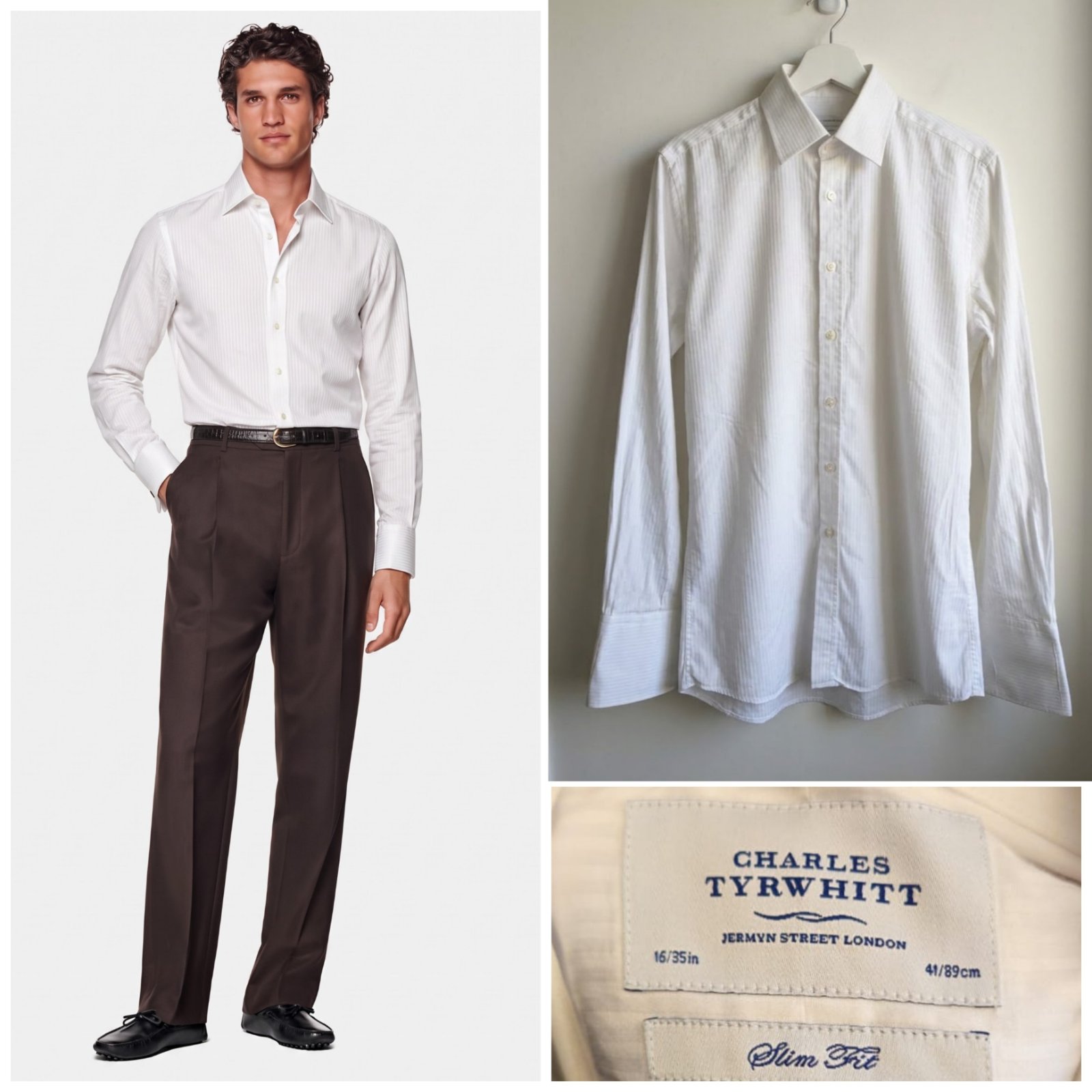 Chemise blanche CHARLES TYRWHITT pour homme taille L (16.5  41)