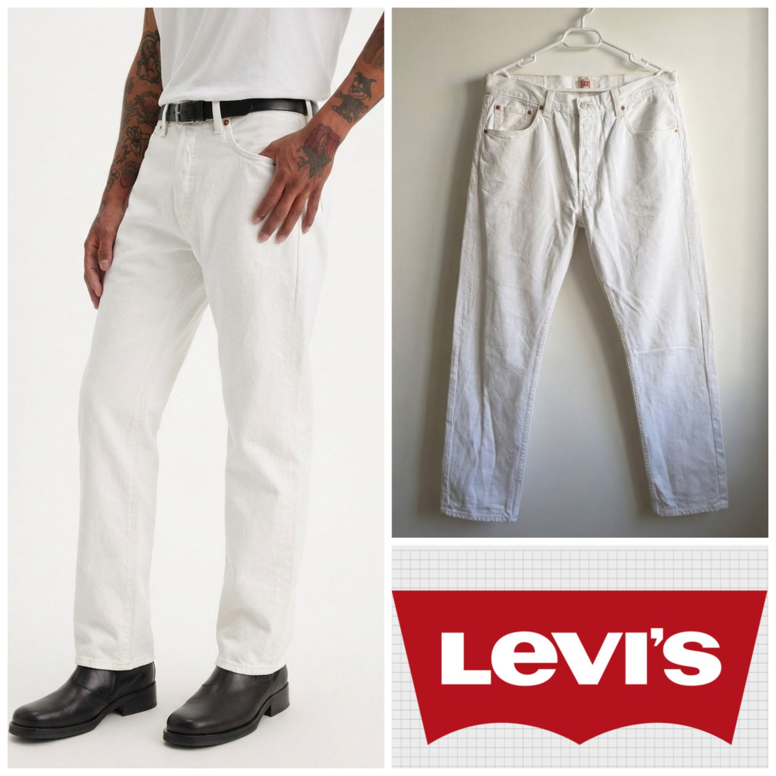 Jeans blanc LEVI'S pour homme taille 38 (48FR)