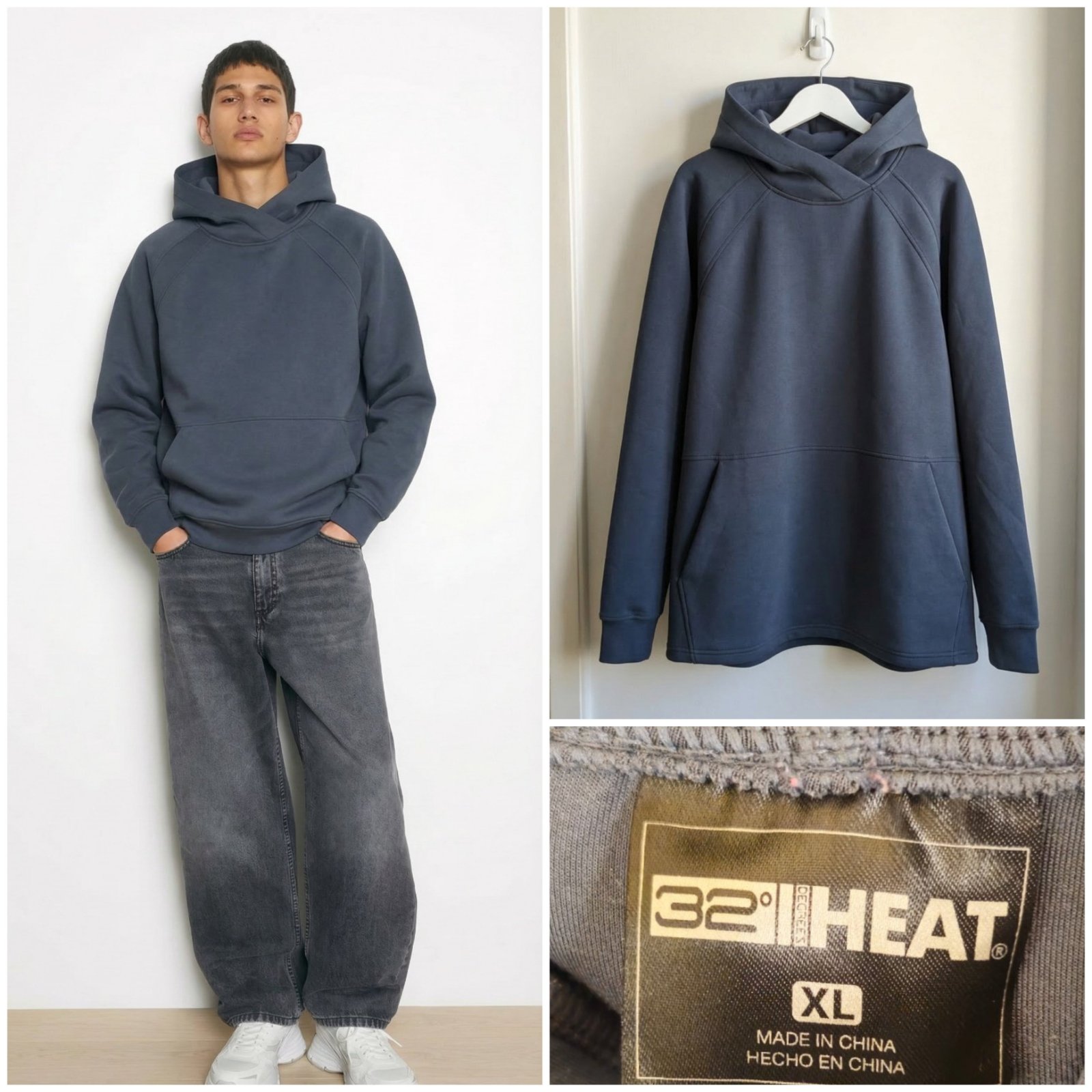 Hoodie bleu pour homme taille XL