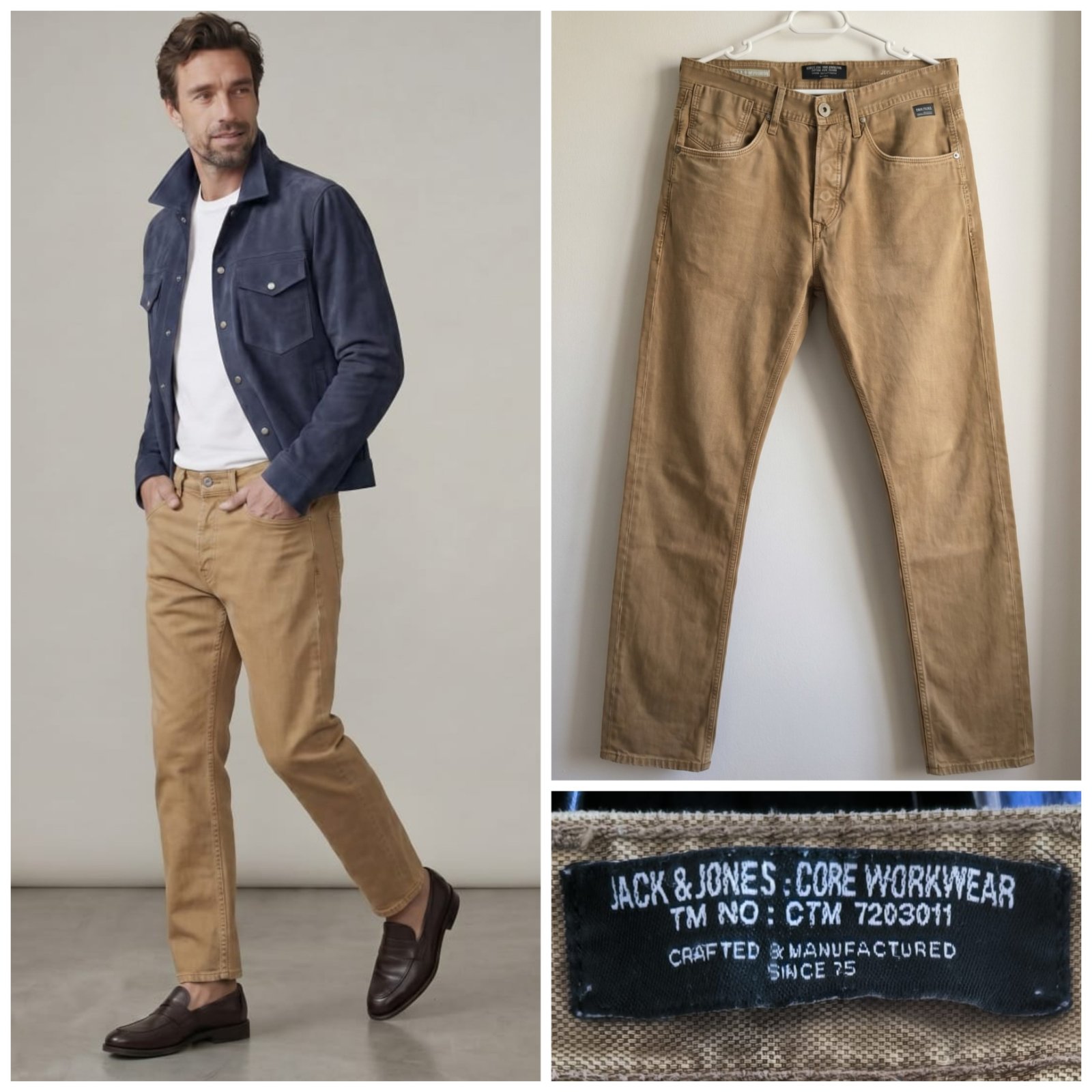 Jeans camel JACK AND JONES WORKWEAR pour homme taille M(32US 42FR)