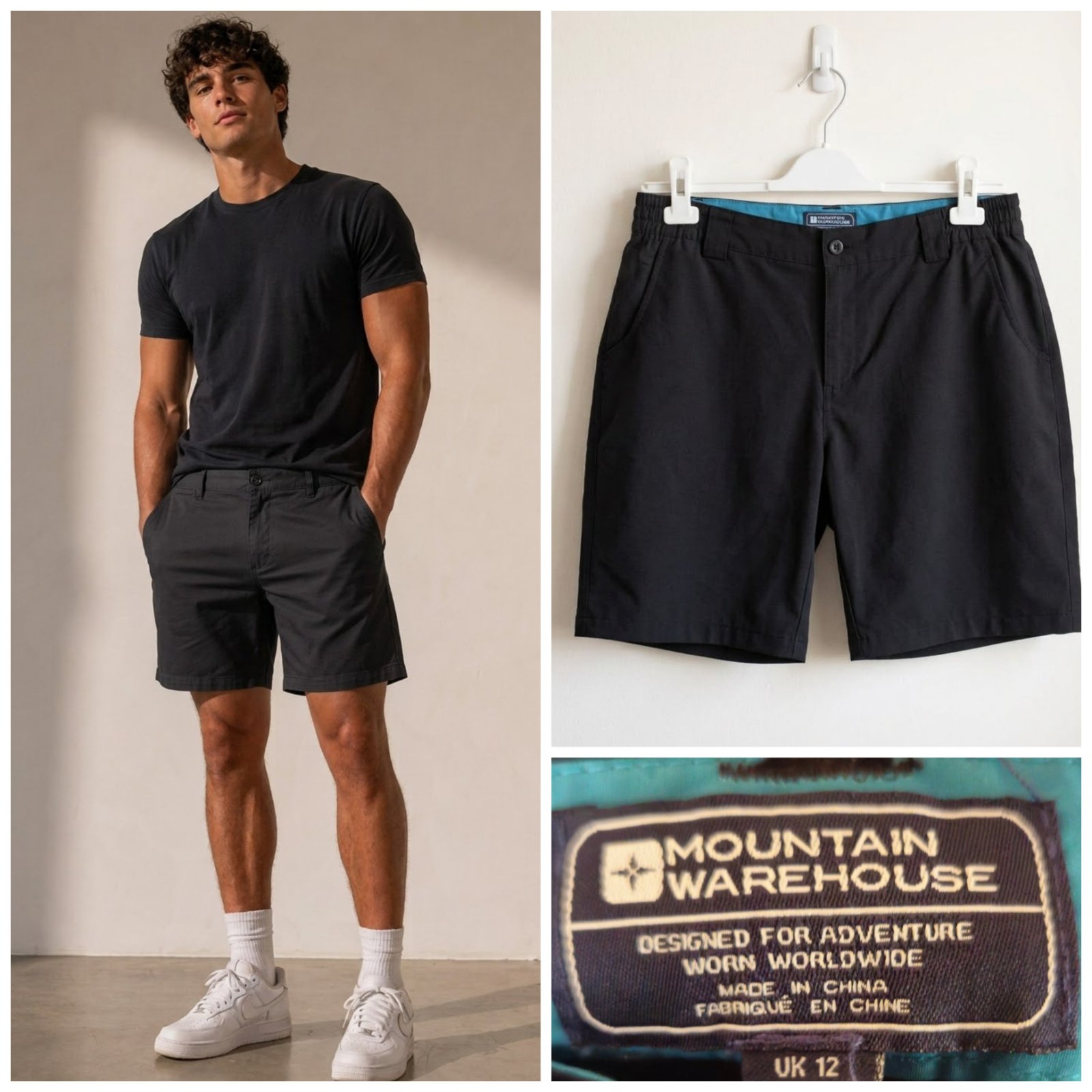 Short MOUNTAIN WAREHOUSE noir pour homme taille S 