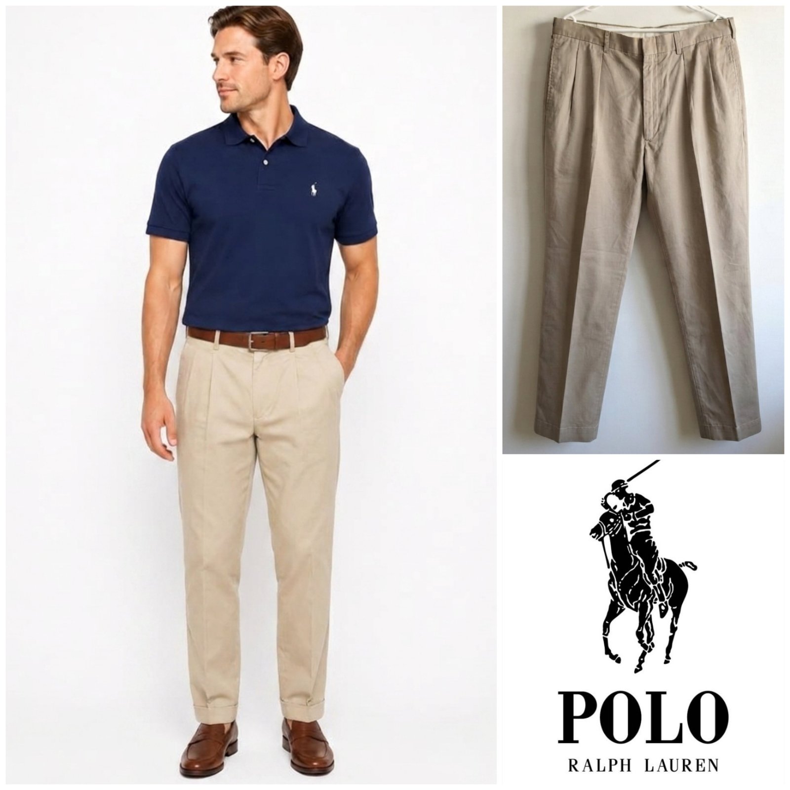 Pantalon POLO RALPH LAUREN beige pour homme taille M
