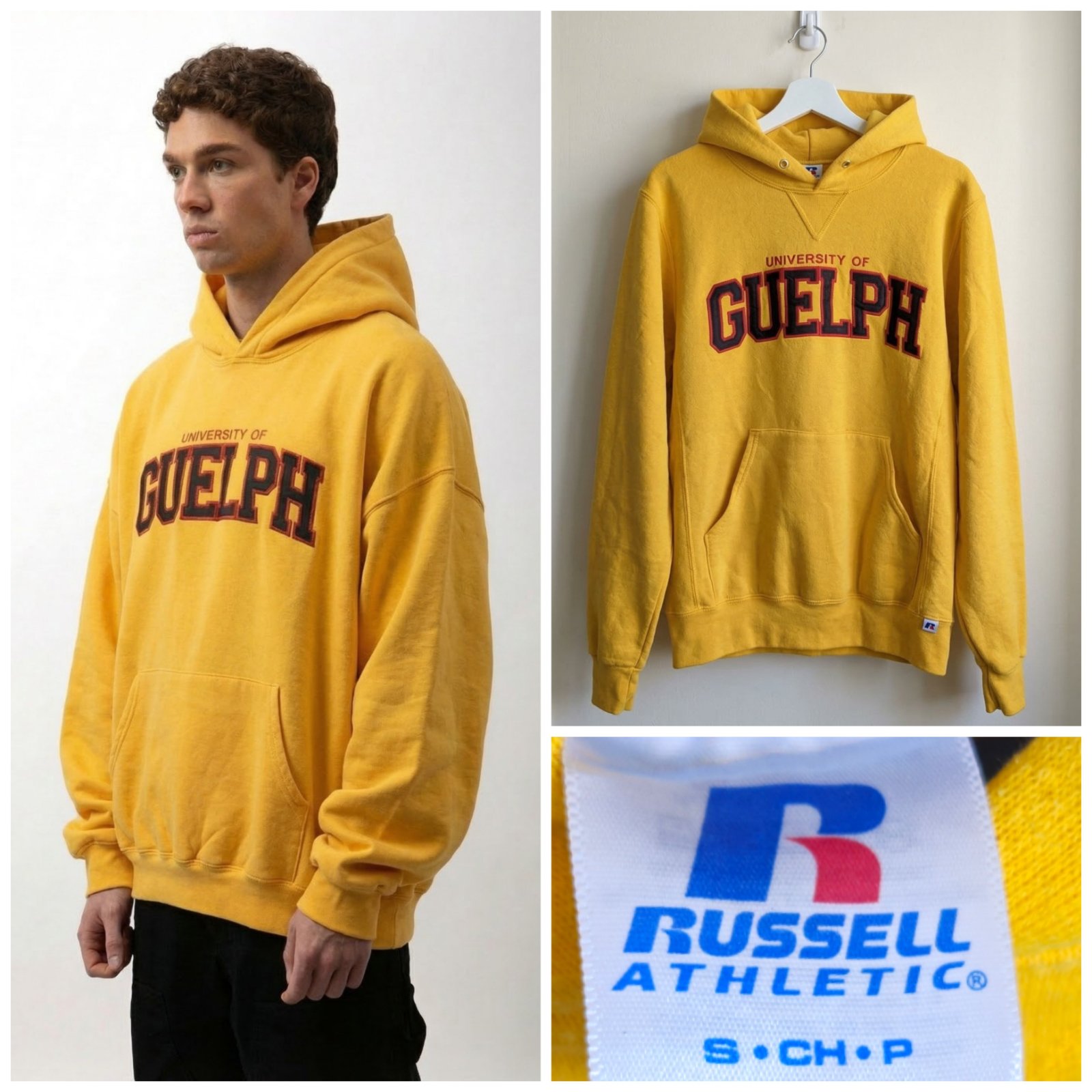 Hoodie jaune GUELPH par RUSSEL ATHLETIC taille S