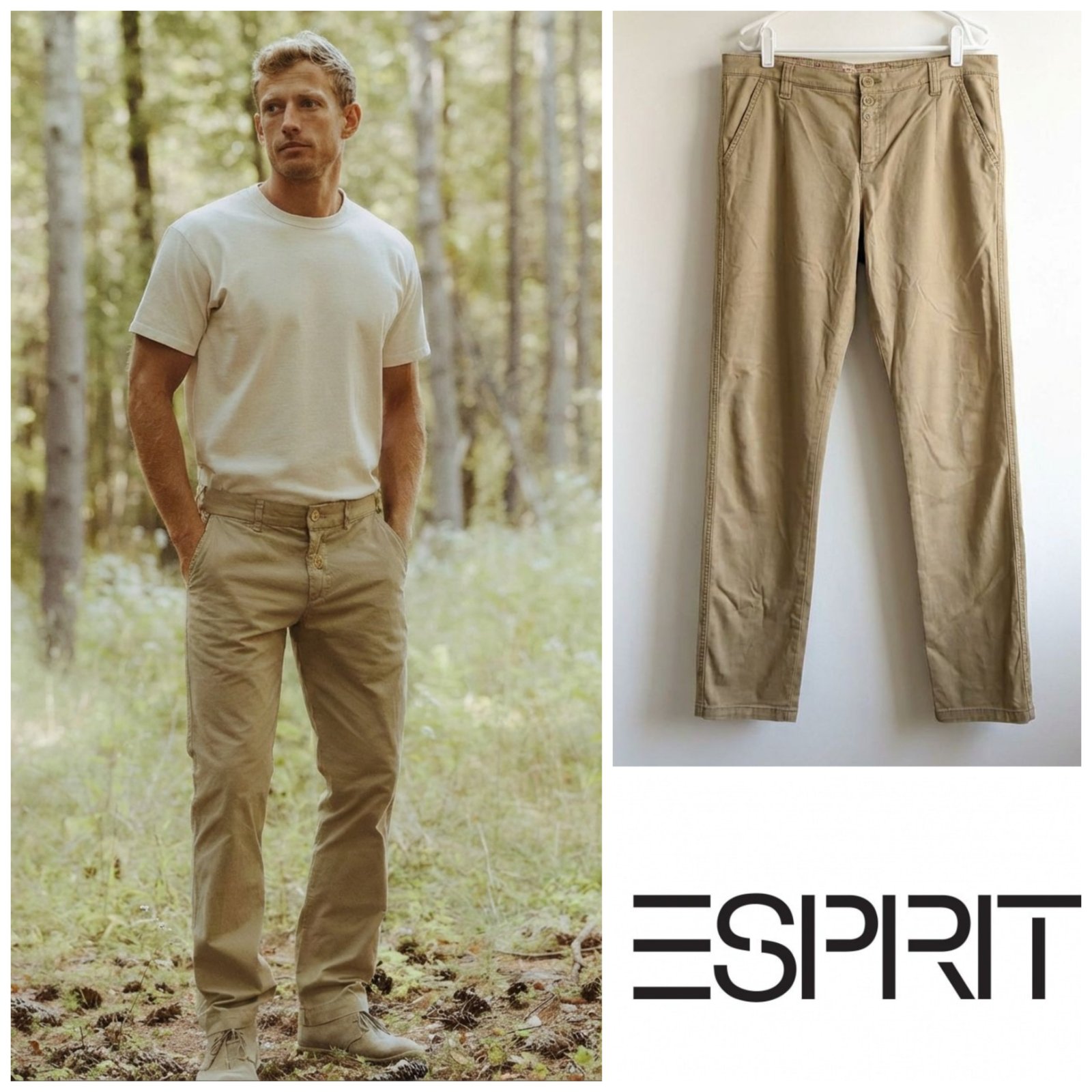 Pantalon chinos ESPRIT beige taille 42