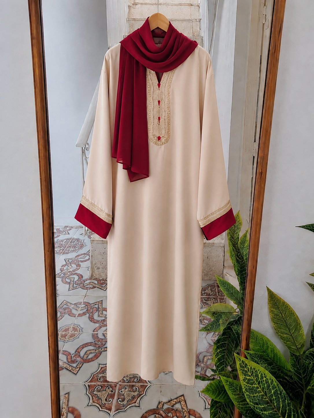 Robe traditionnelle avec khimar assorti