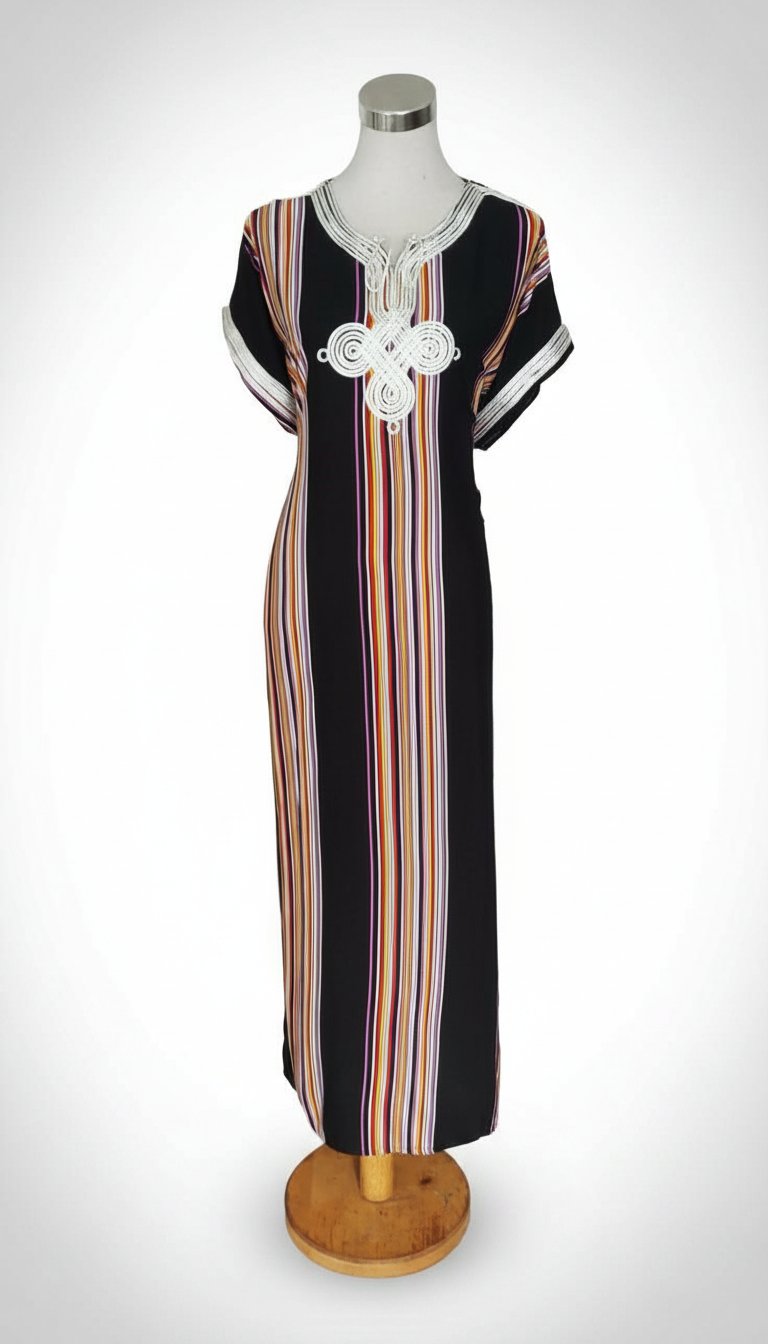 Robe noir avec des lignes jaune