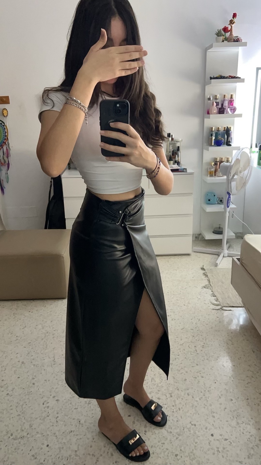 Jupe noir simili-cuir 