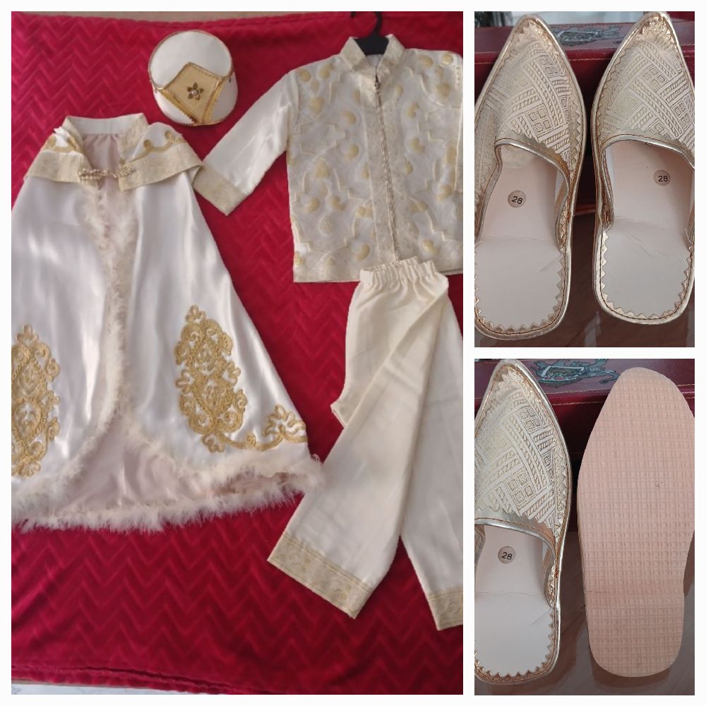 Magnifique set de  4 pieces (BALGHA cadeau ) pour fête de circoncision pour 4/5 même 6 ans made in Turquie💫💫💫