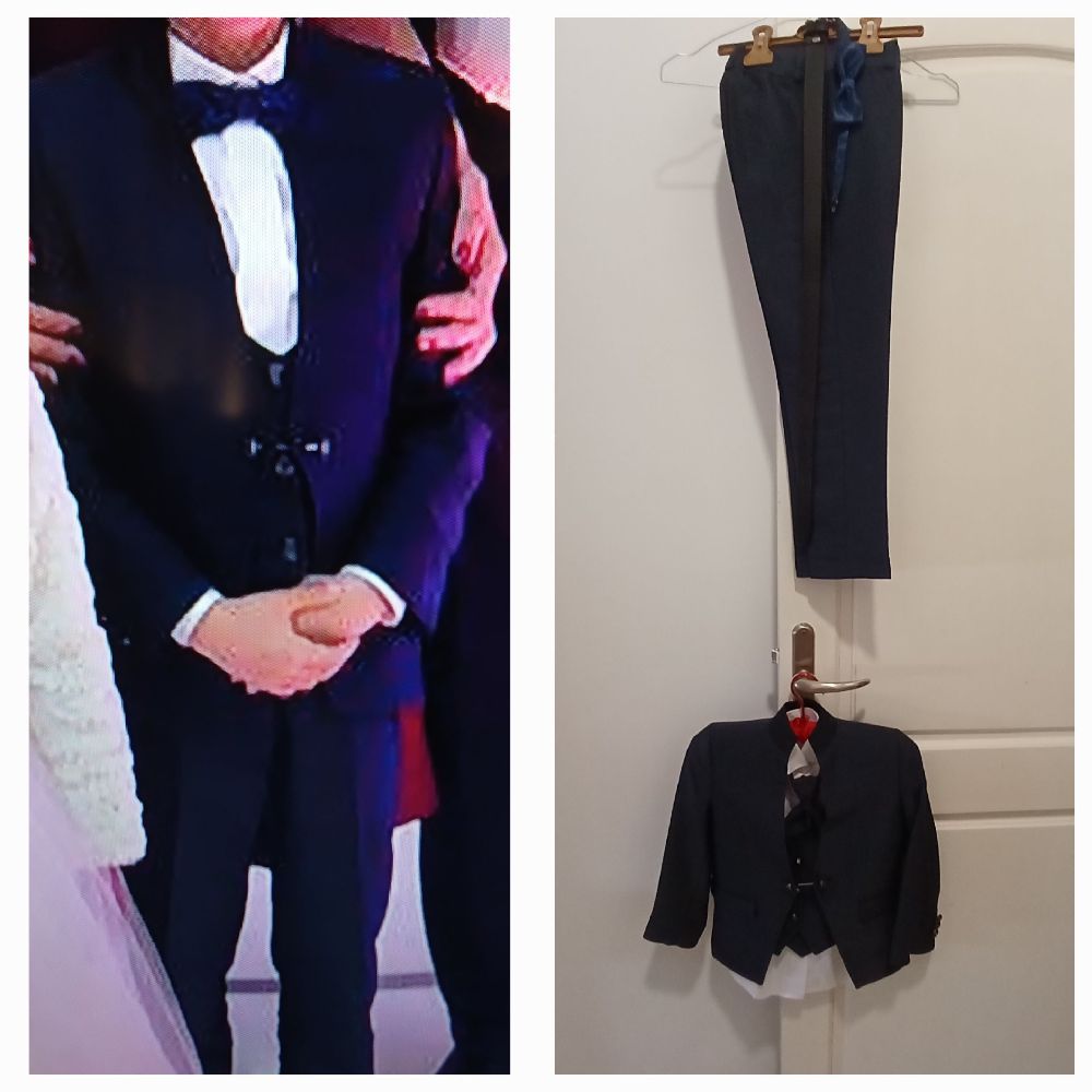 Un costume de cérémonie noir avec tout les accessoires pour enfant de 6 ans made in Turquie 💥💥💥