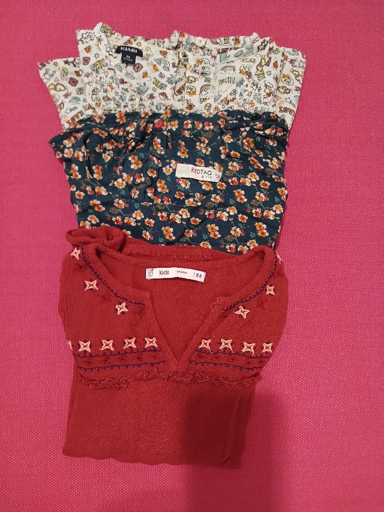 Set de 3 chemises pour filles de 8ans 💫💫💫