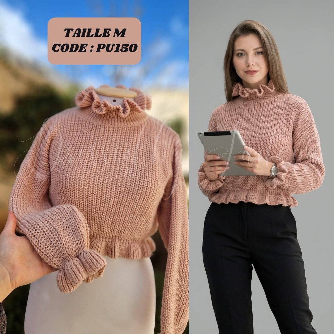Pull en maille 🌸 avec de beaux détails 😻 