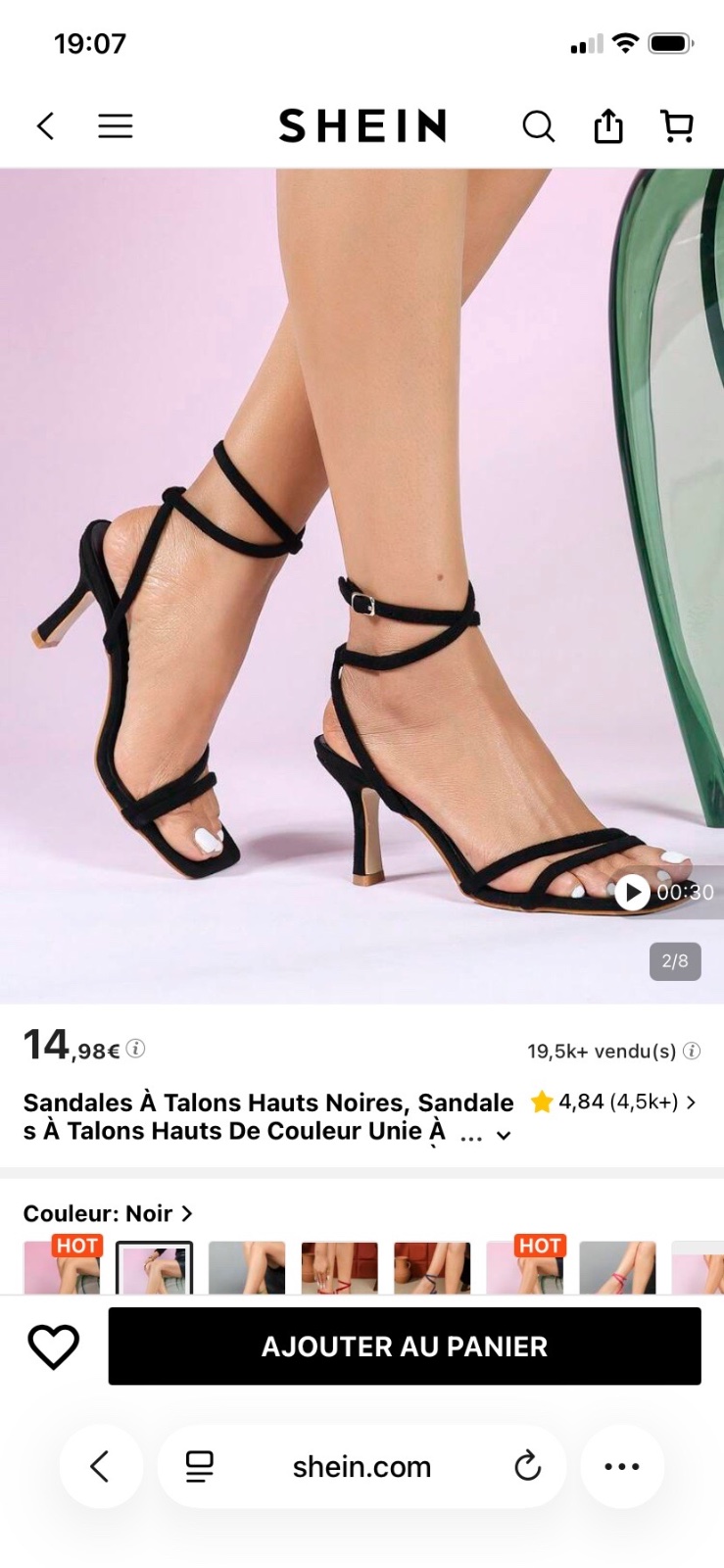 Sandales noires Shein