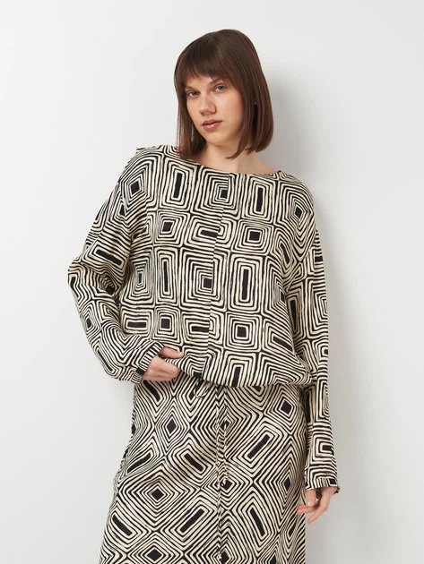Caleooa medium type de tissu Mélange de polyester et de viscose Couleurs Noir et beige