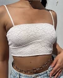 Top blanc cassé