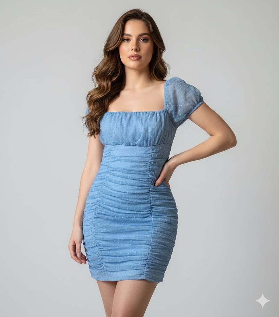 Mini robe en bleu