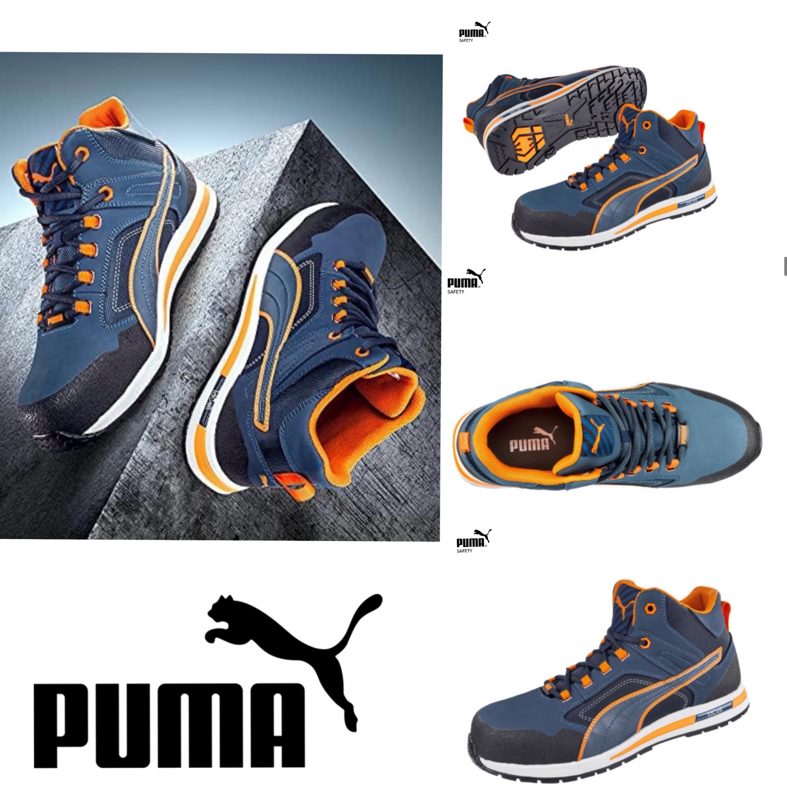 Lot de Puma safety shoes + casque de sécurité