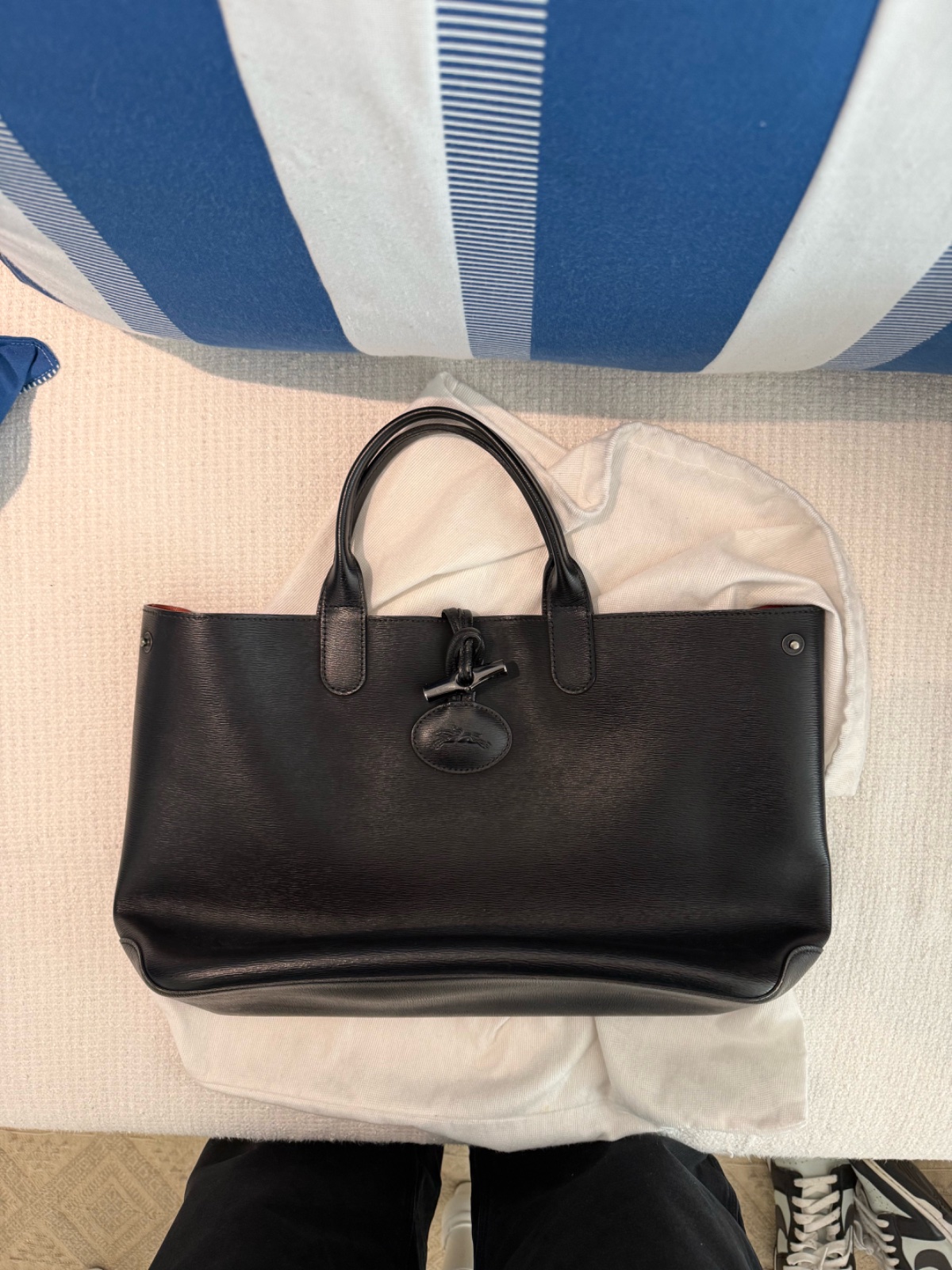 Sac  Longchamp Cabas cuir véritable modèle rare