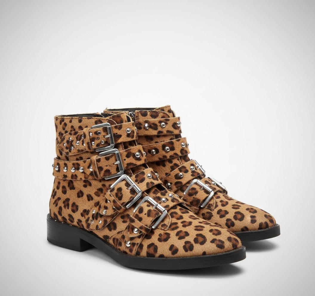 Bottine marque Top Shop animal en vrai cuir tres bonne etat comme neuf pointure 37 mais ylabes 36 ou petit 37