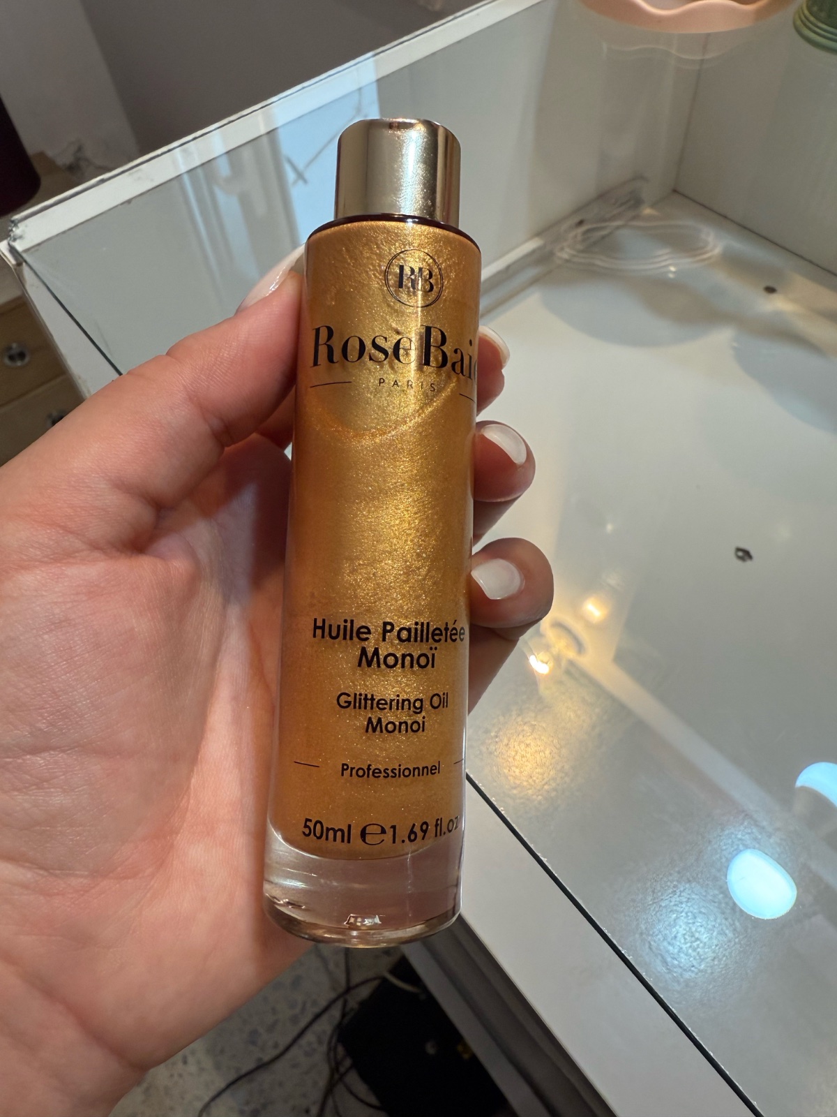 Huile pailletée monoi rosebaie