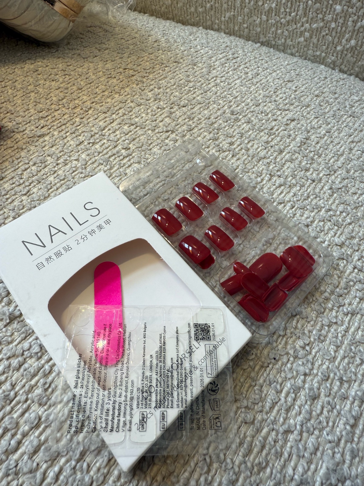 Press on nails rouge 