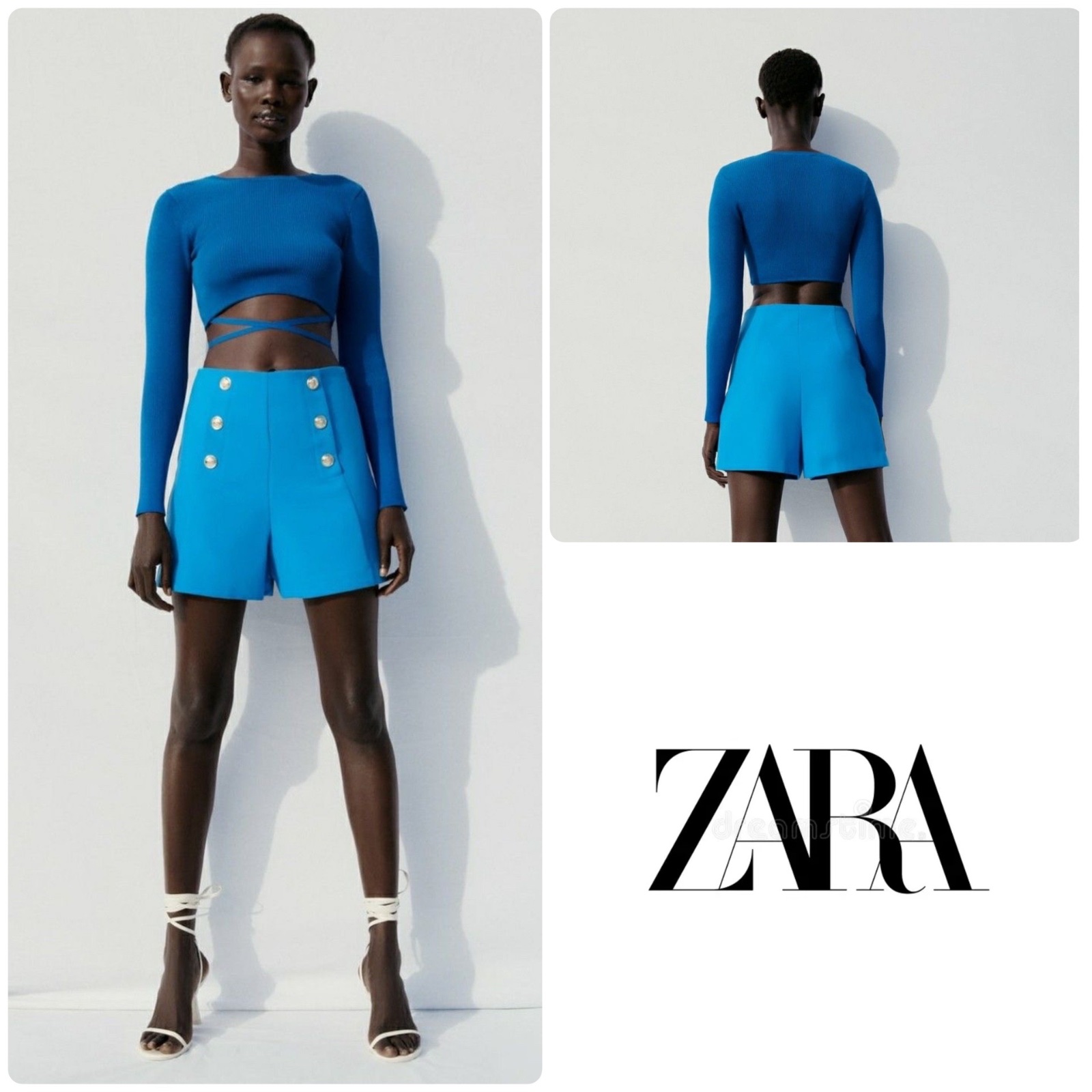 Short ZARA details boutons dorés 