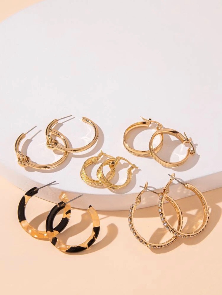 Lot de 5 creoles tres chic 