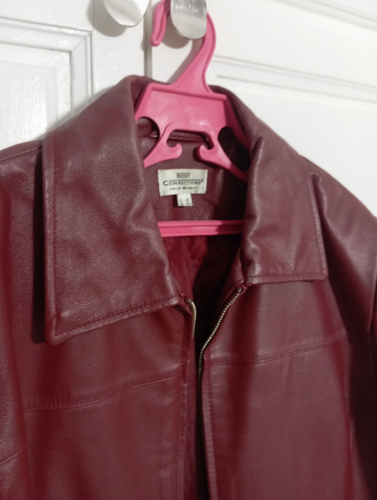 Veste cuir rouge bordeaux vintage 